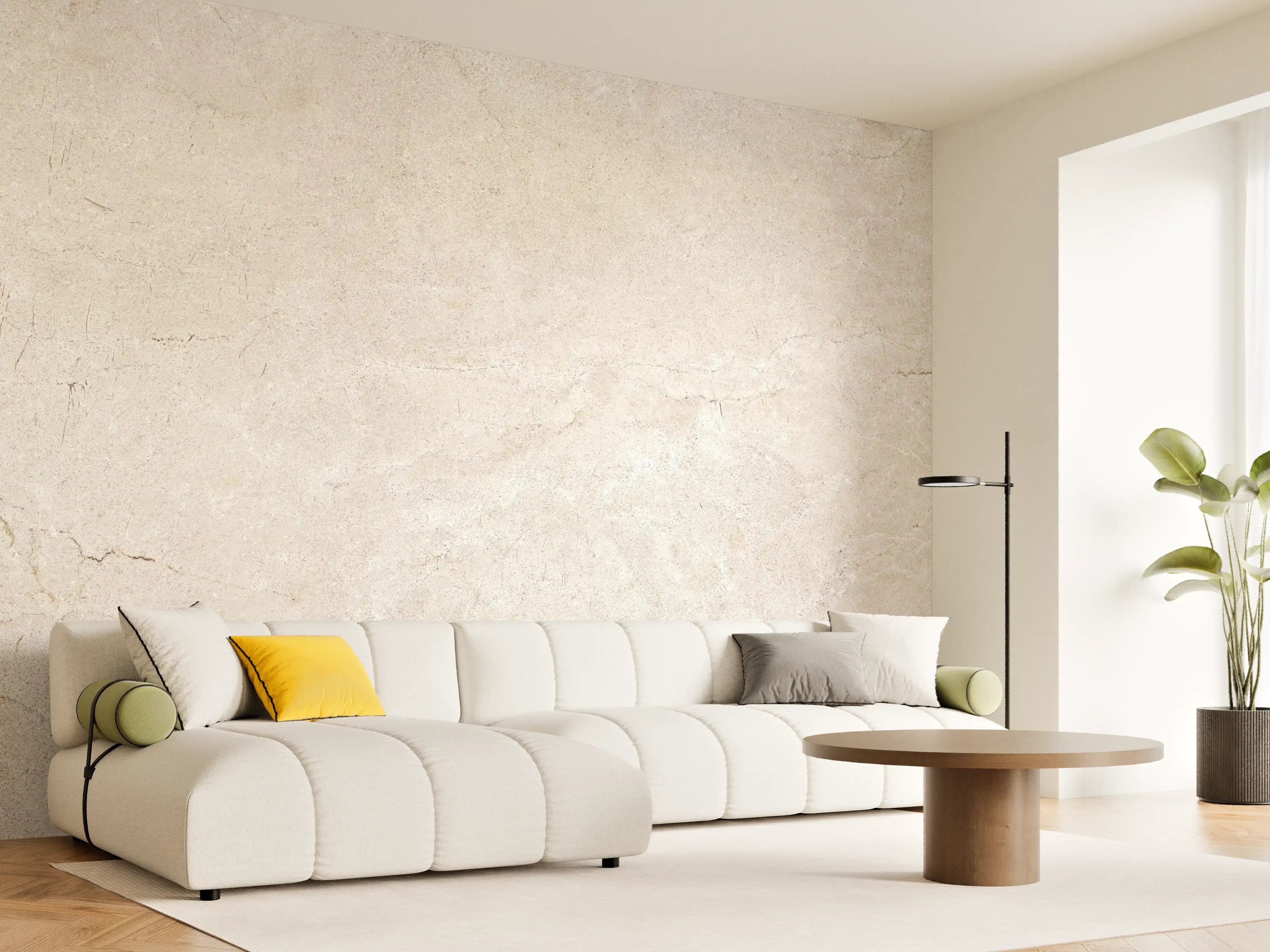 Wandverkleidung Wohnzimmer - Grauer Marmor auf steinigem Hintergrund