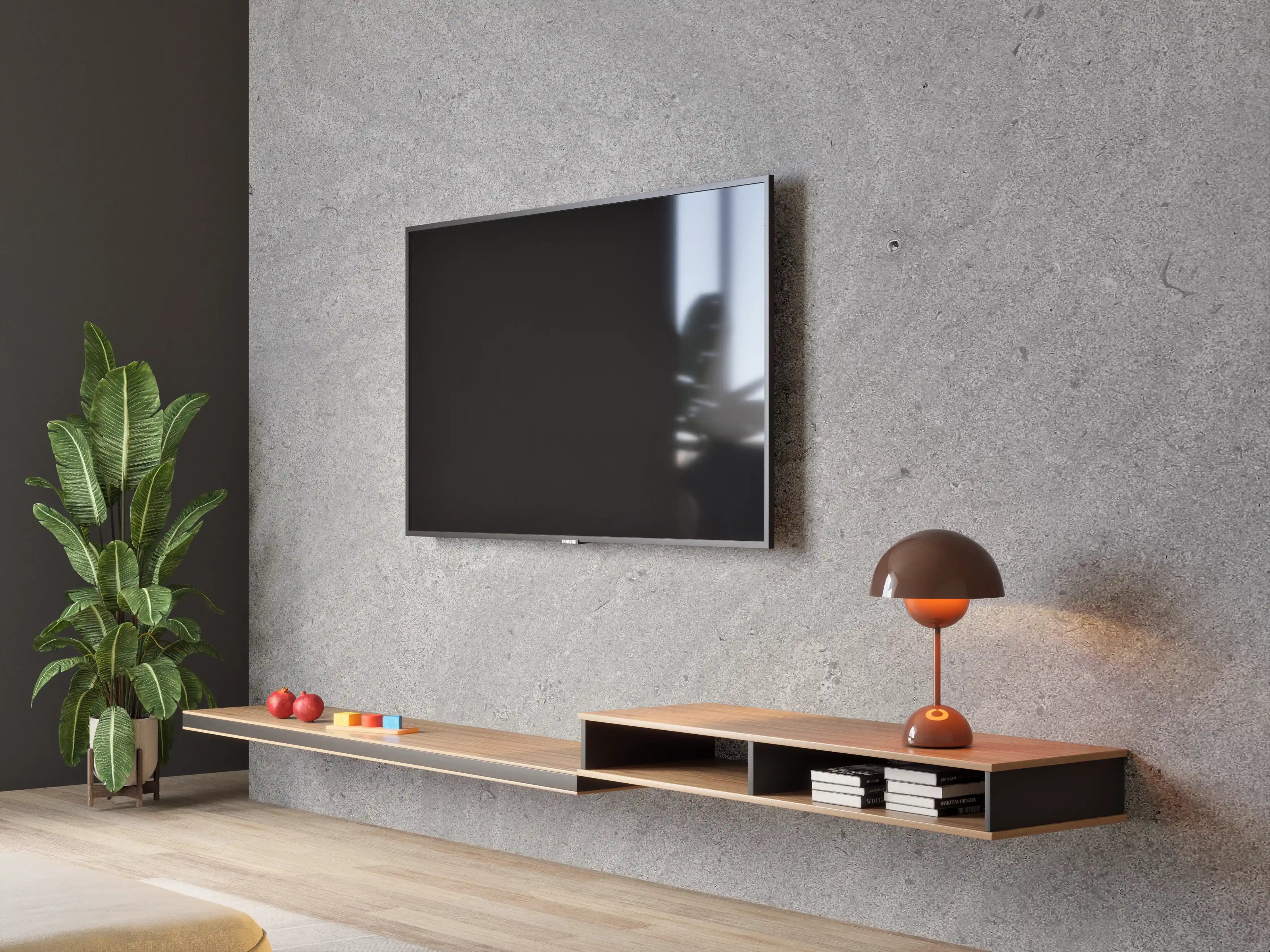 Wandverkleidung Wohnzimmer - Grauer krauser Marmor