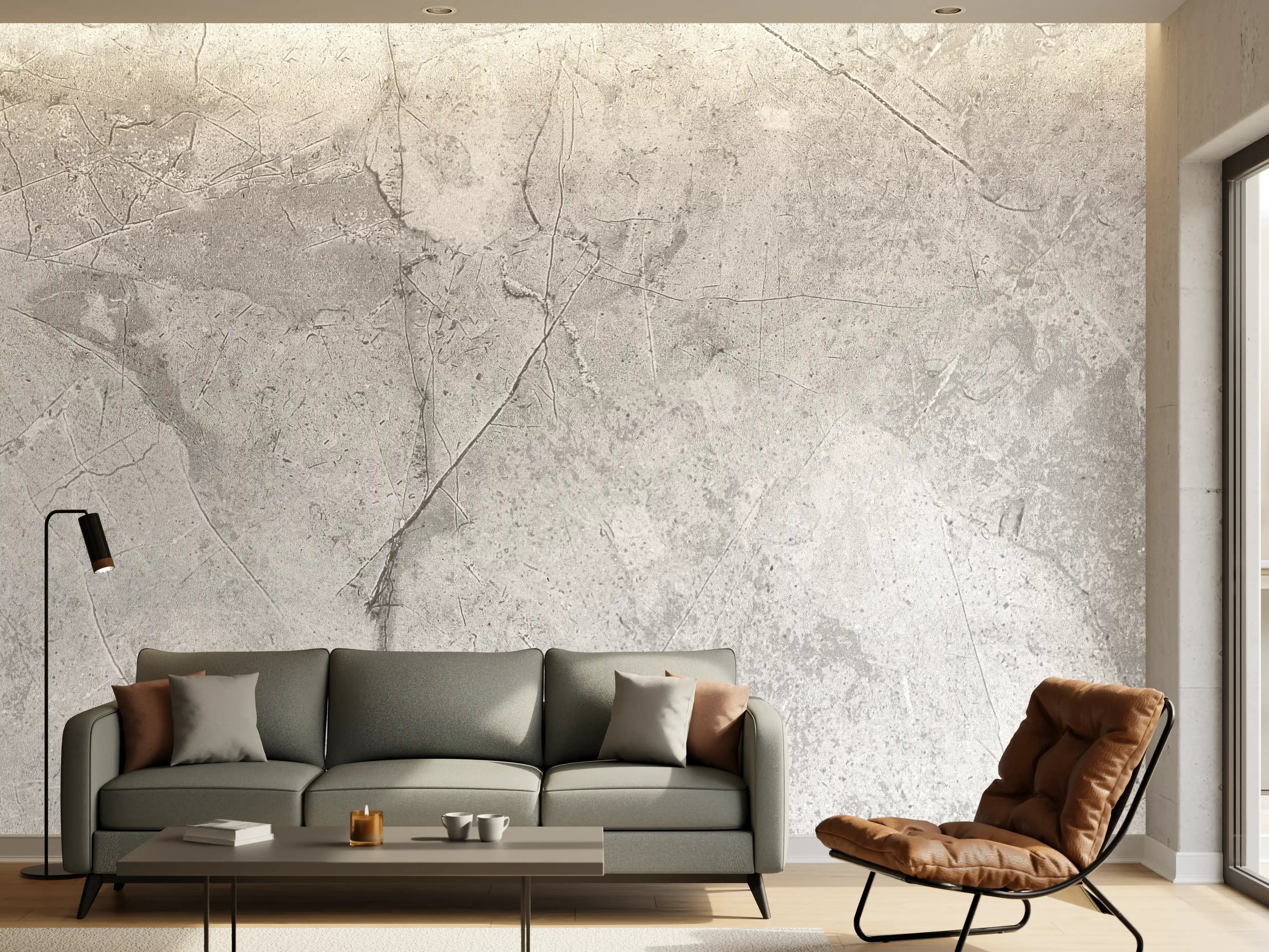 Wandverkleidung Wohnzimmer - Graues Betonmuster