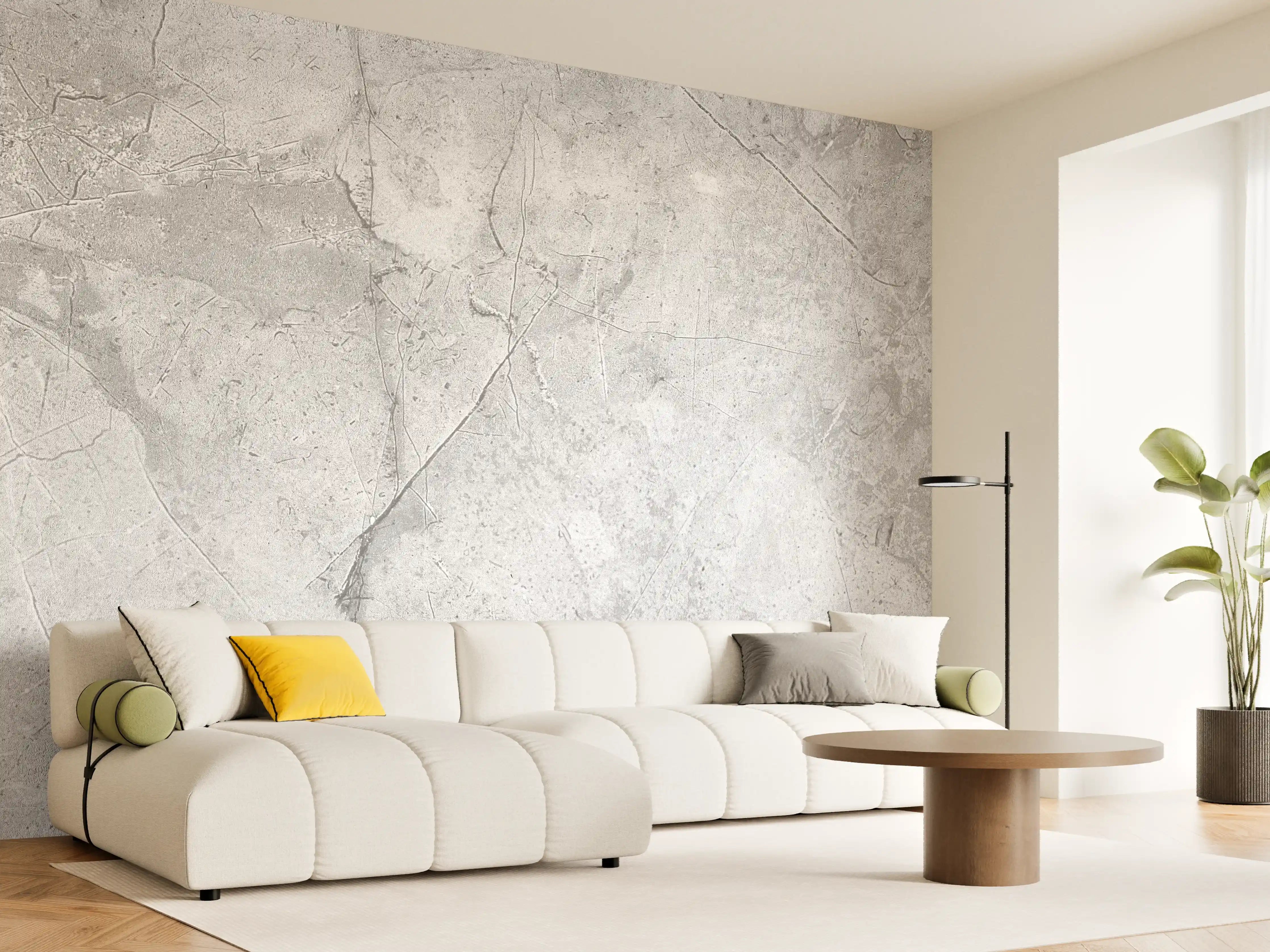 Wandverkleidung Wohnzimmer - Graues Betonmuster