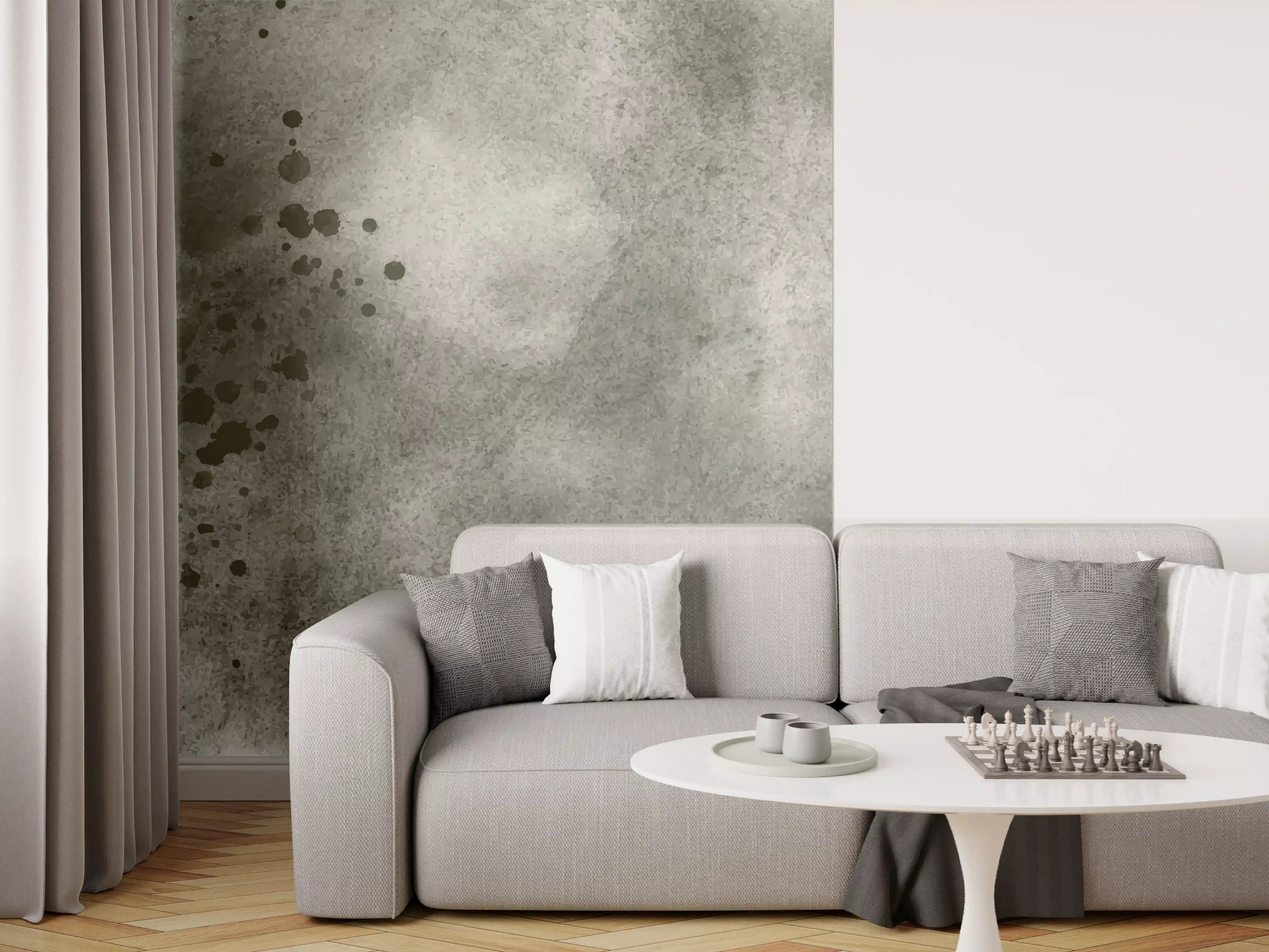 Wandverkleidung Wohnzimmer - Grauschattierter Aquarellhintergrund