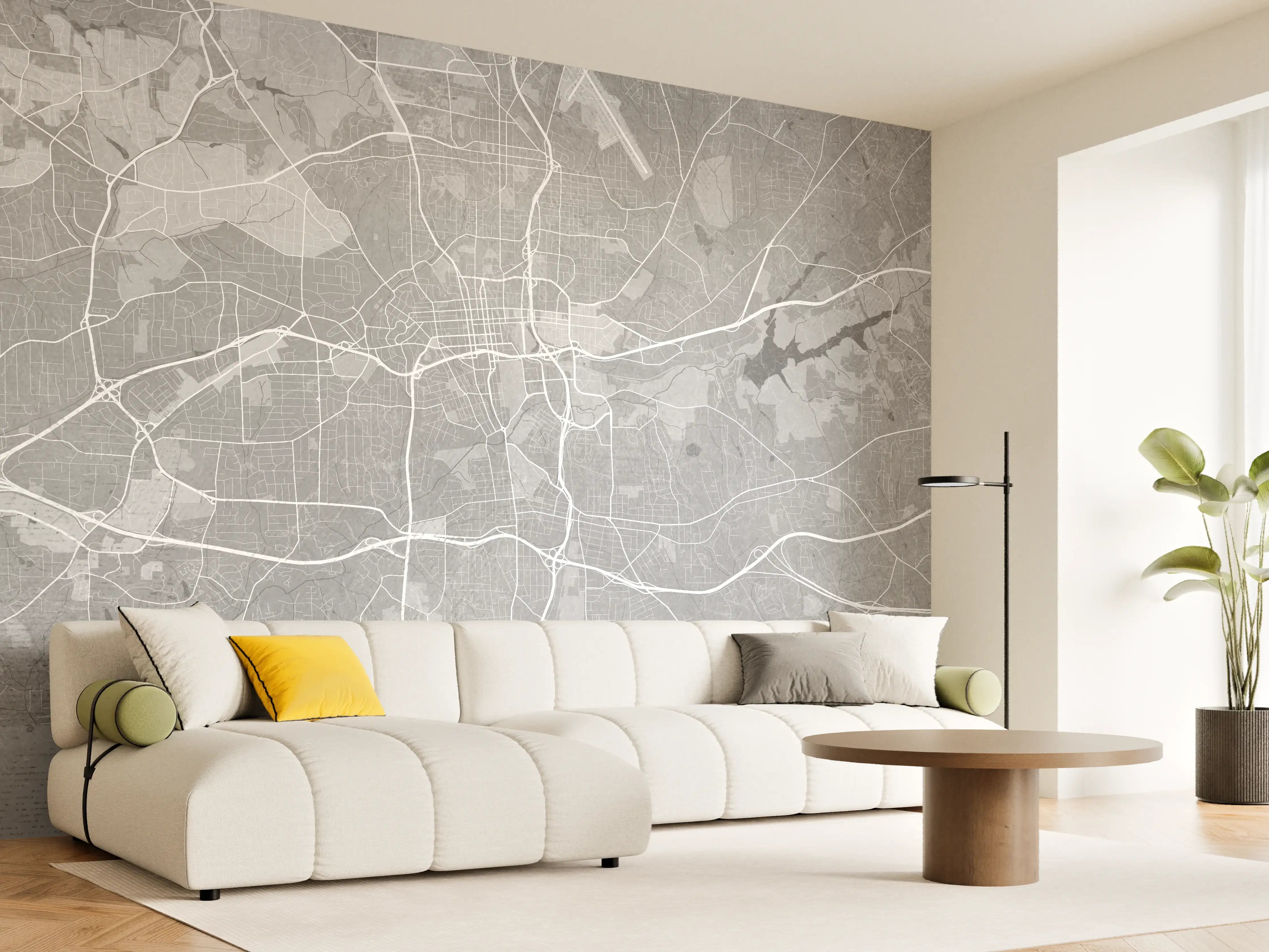 Wandverkleidung Wohnzimmer - Gray Vintage Winston Salem Map