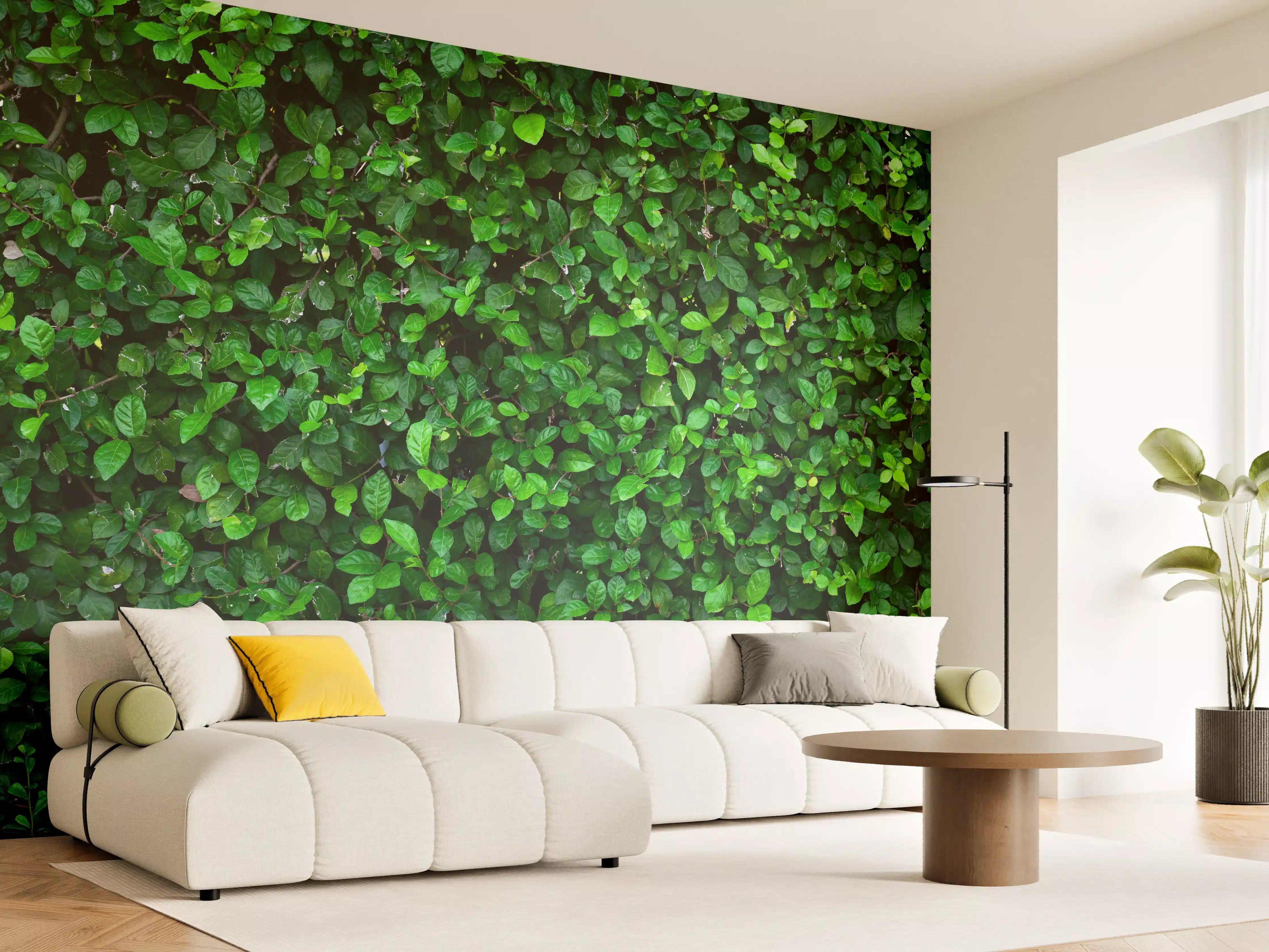Wandverkleidung Wohnzimmer - Grüner Pflanzenwand-Hintergrund