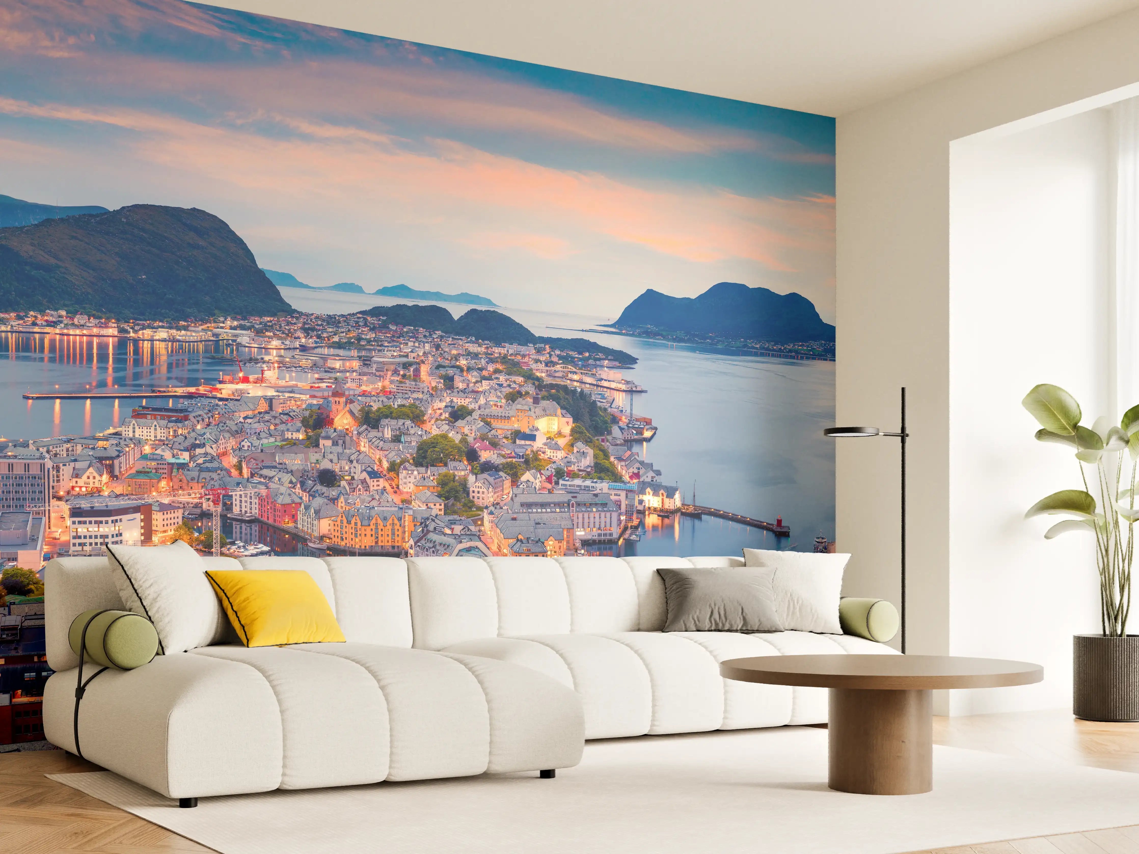 Wandverkleidung Wohnzimmer - Hafenstadt Alesund