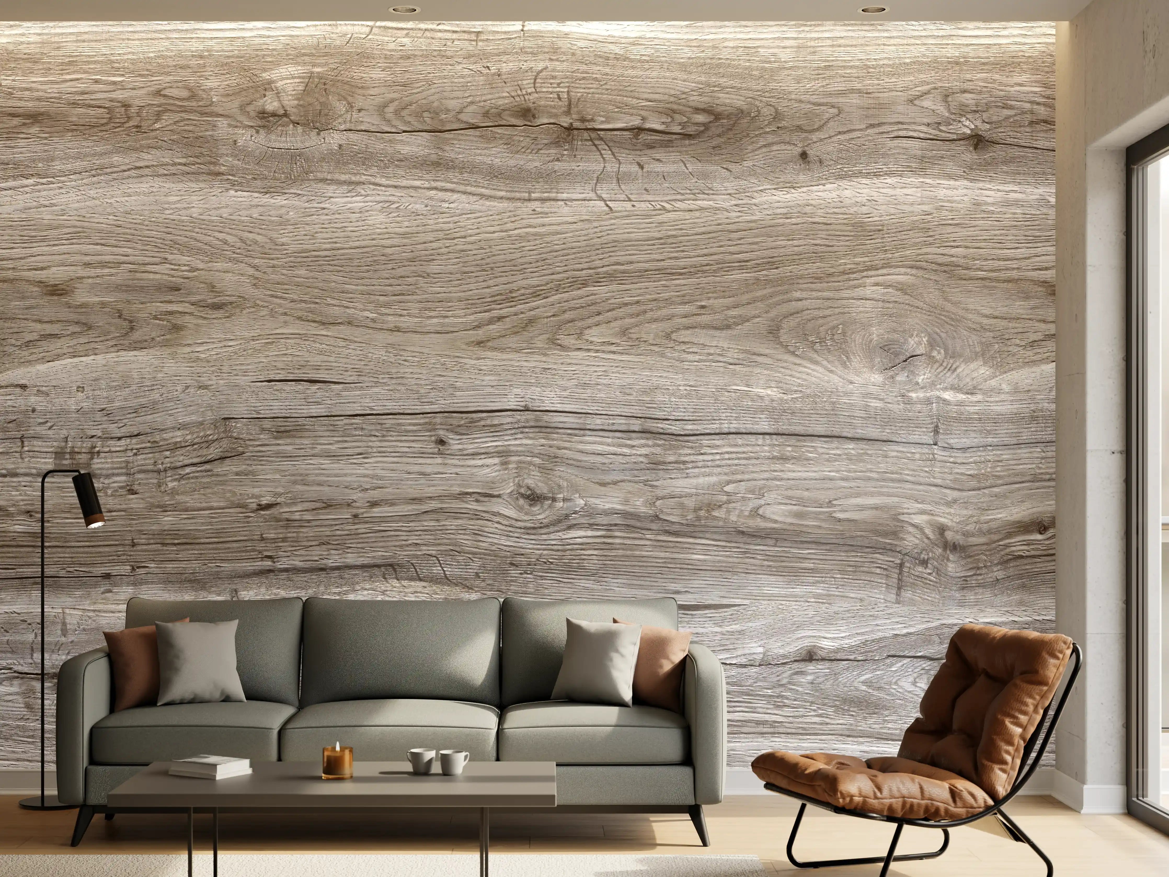 Wandverkleidung Wohnzimmer - Hell-braune Holz Textur