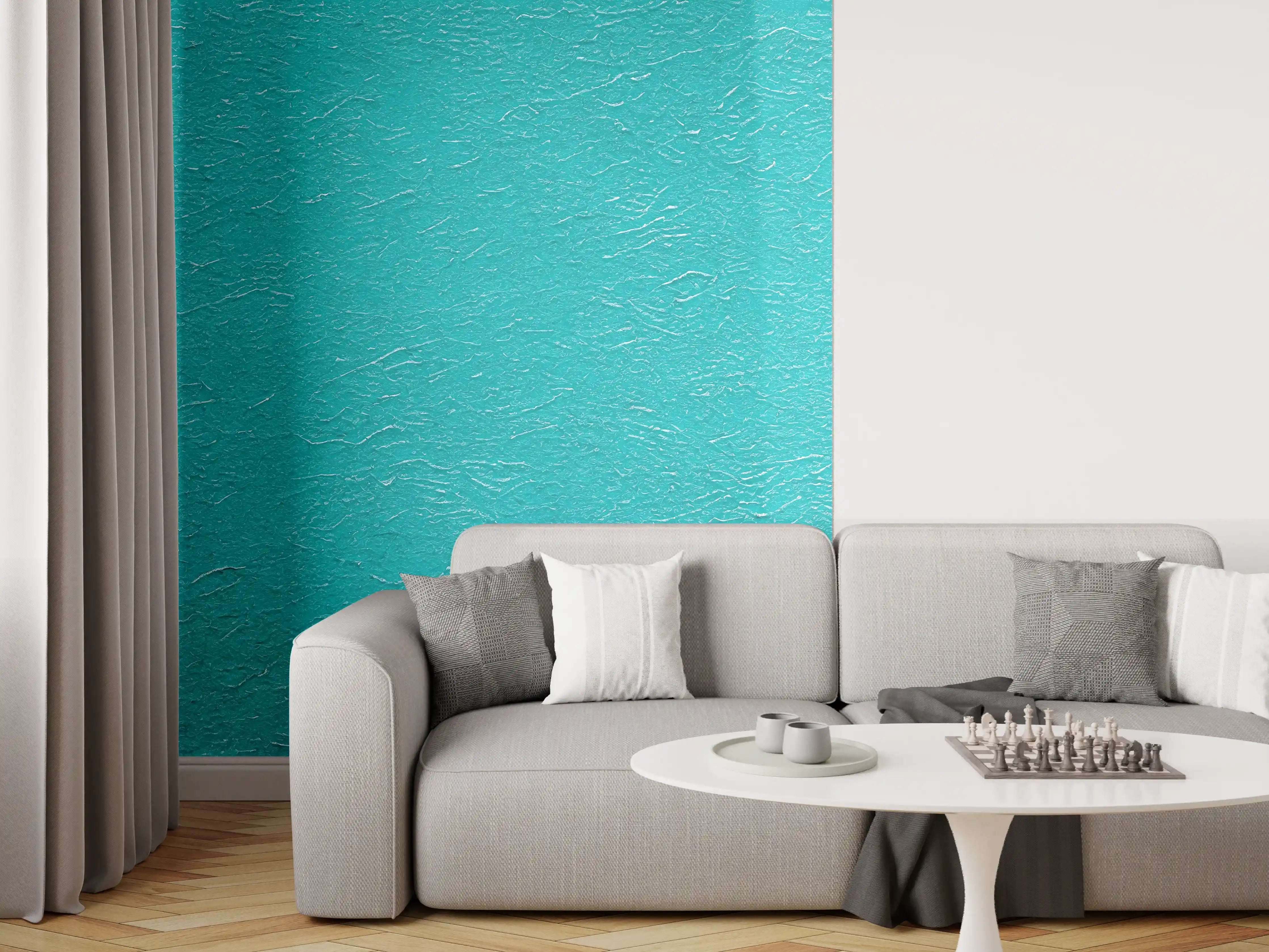Wandverkleidung Wohnzimmer - Hellblaue Wand Struktur