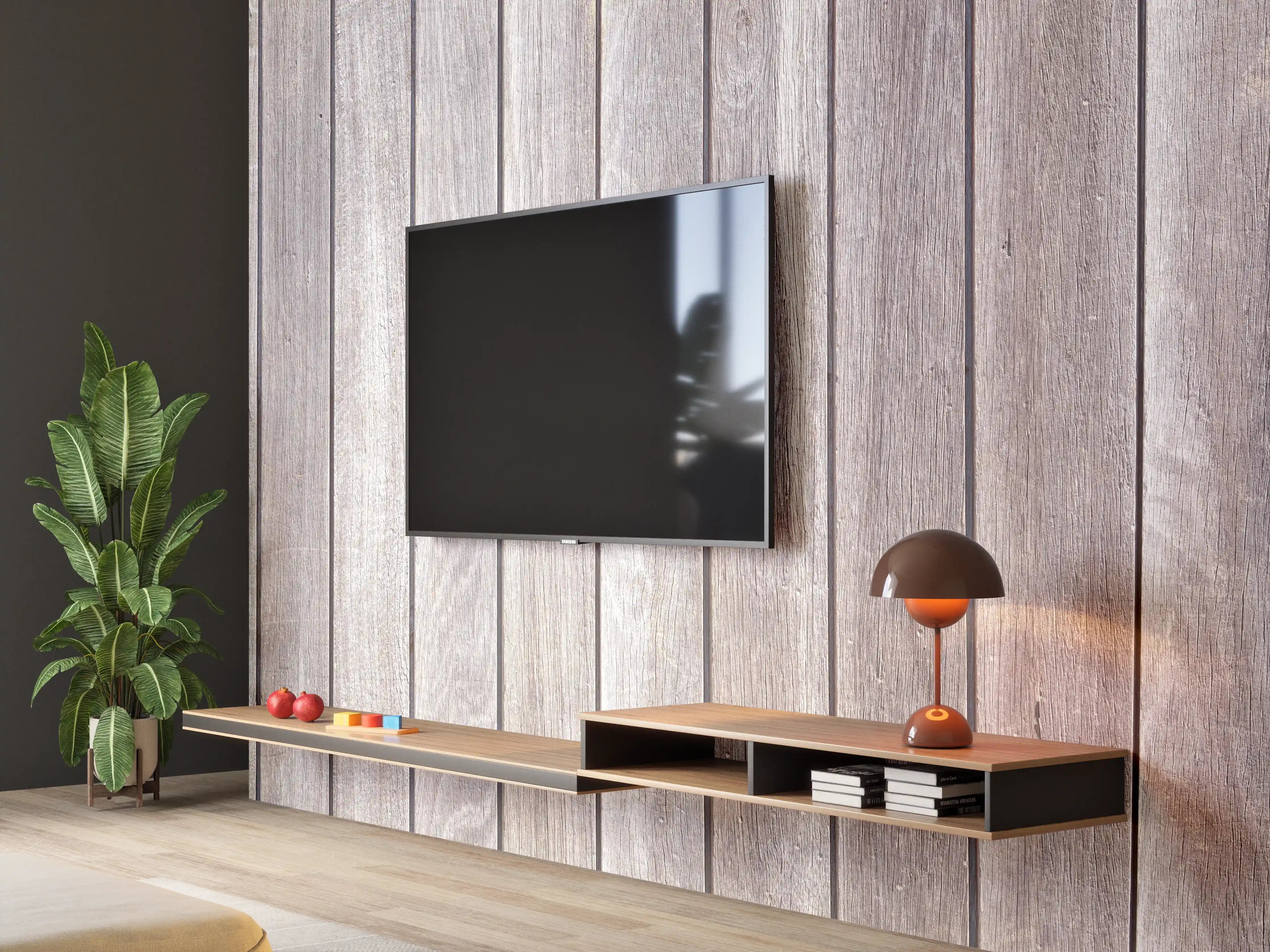 Wandverkleidung Wohnzimmer - Helle Holzvertäfelung für Wandgestaltung
