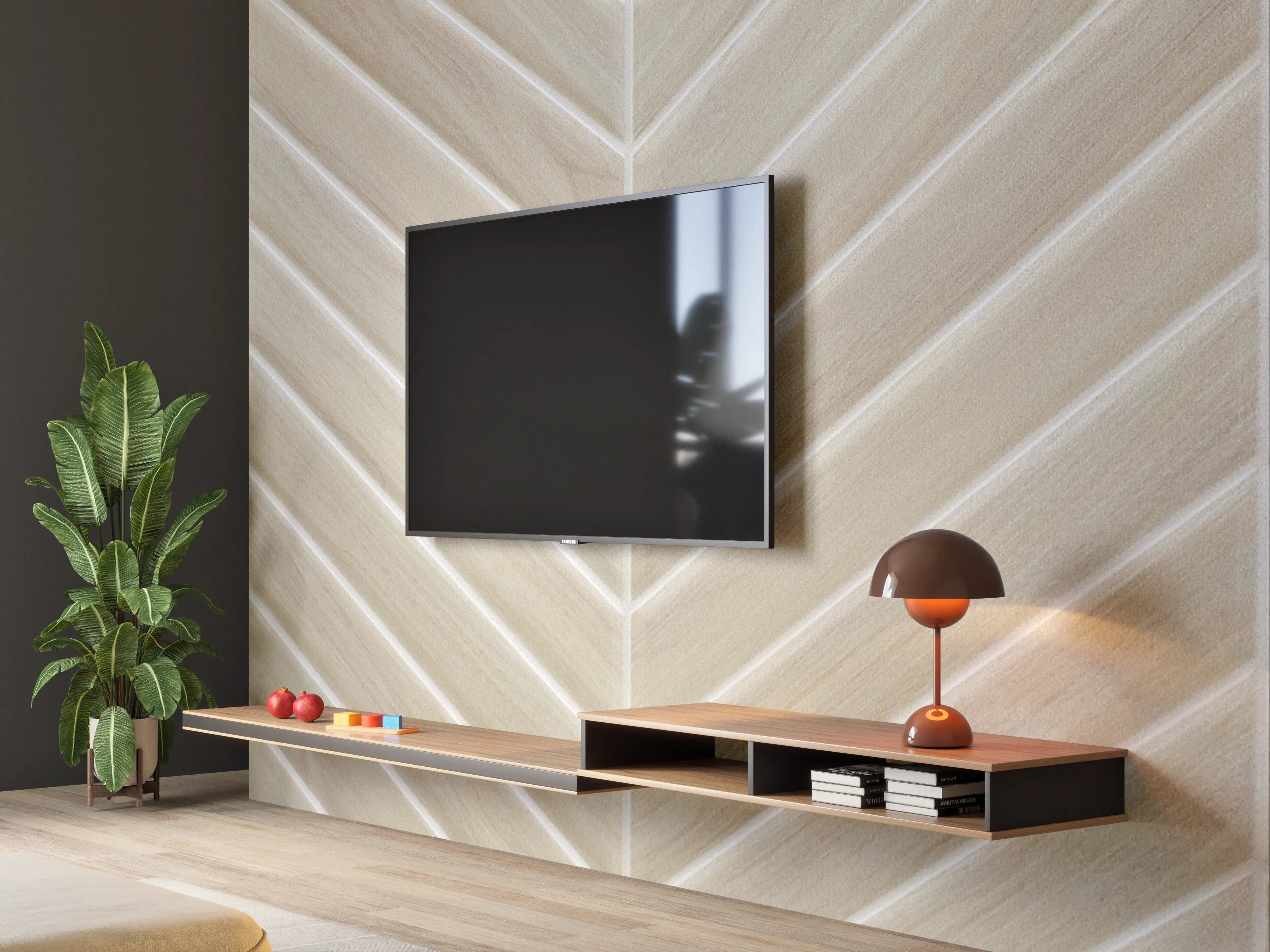 Wandverkleidung Wohnzimmer - Helle, elegante Fliesenmuster - Perfekt für Ihr Zuhause