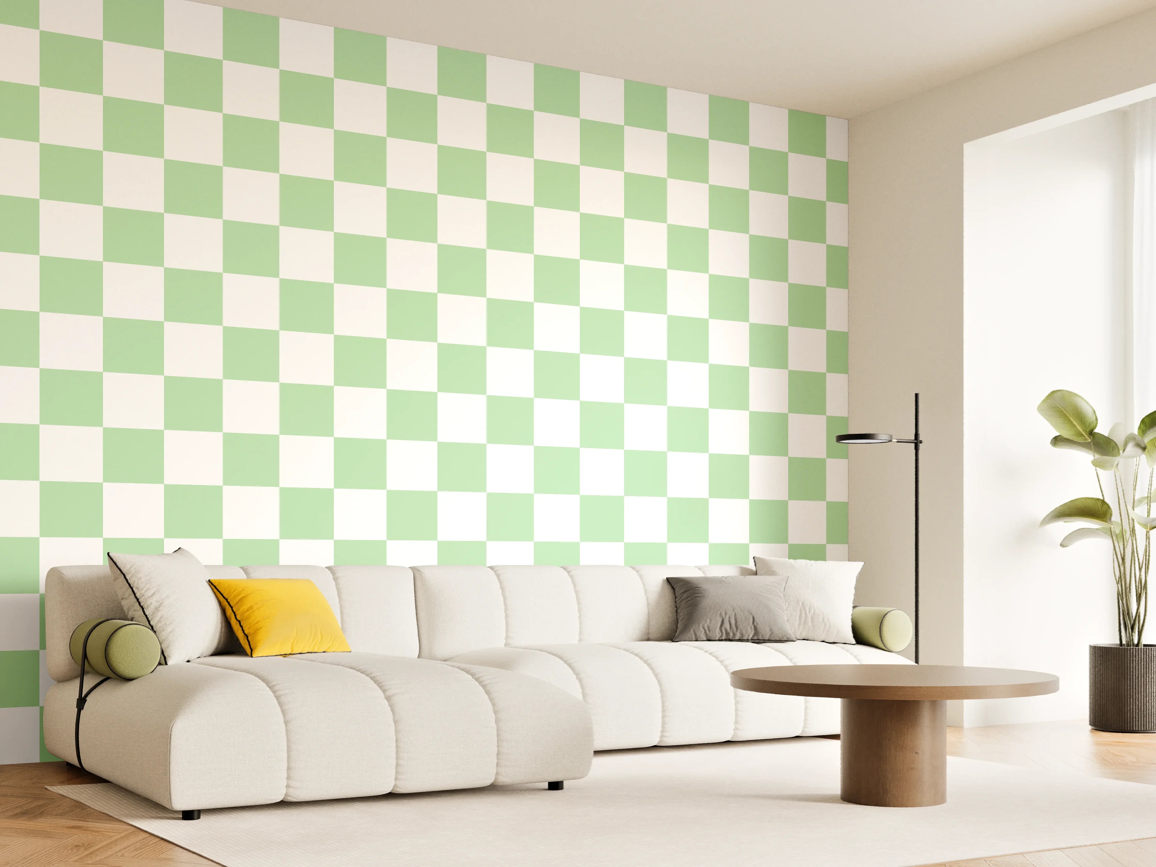 Wandverkleidung Wohnzimmer - Helle, freundliche Gärten mit Pfaden