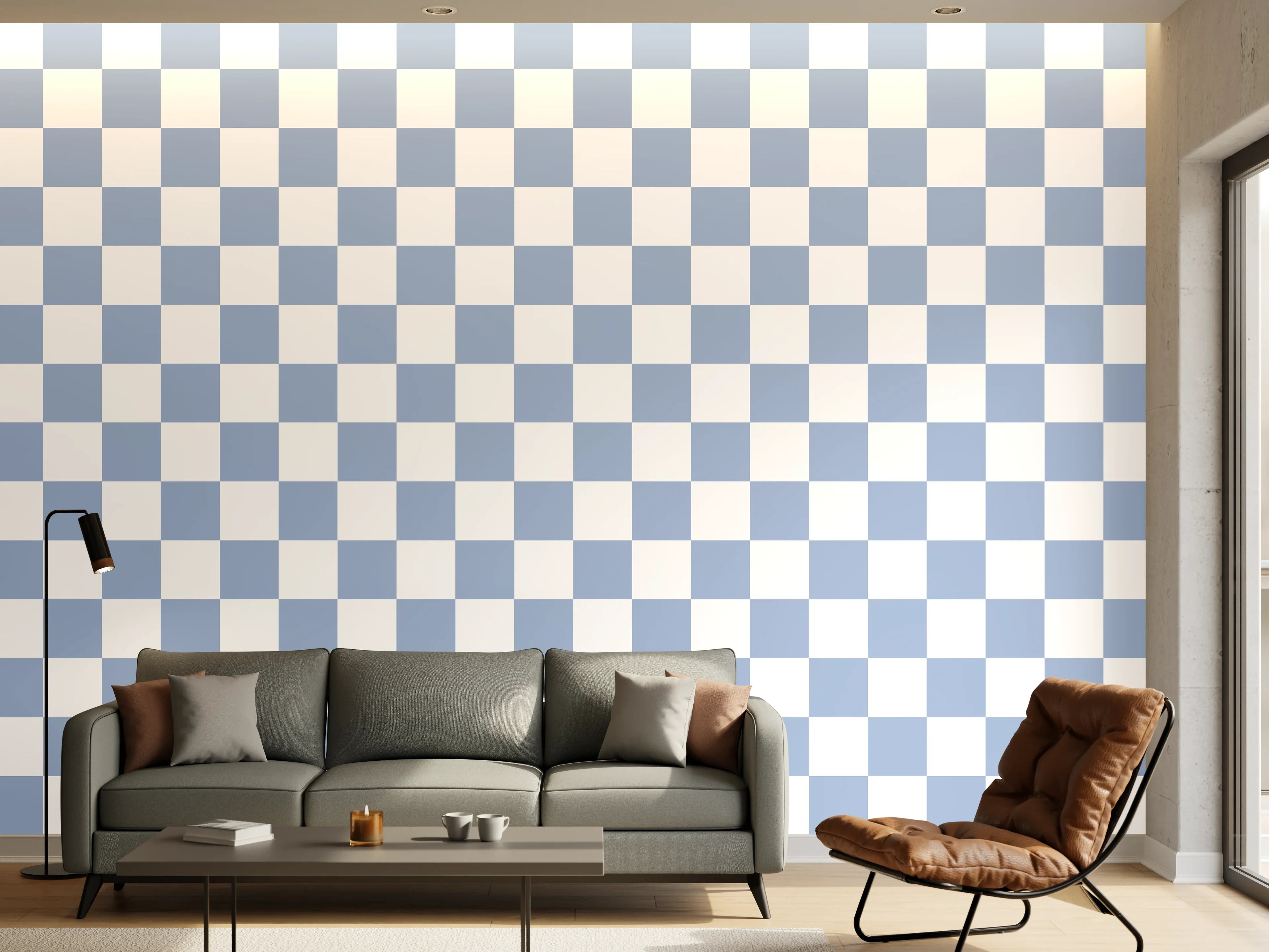 Wandverkleidung Wohnzimmer - Helle, moderne Interior-Deko mit Grautönen