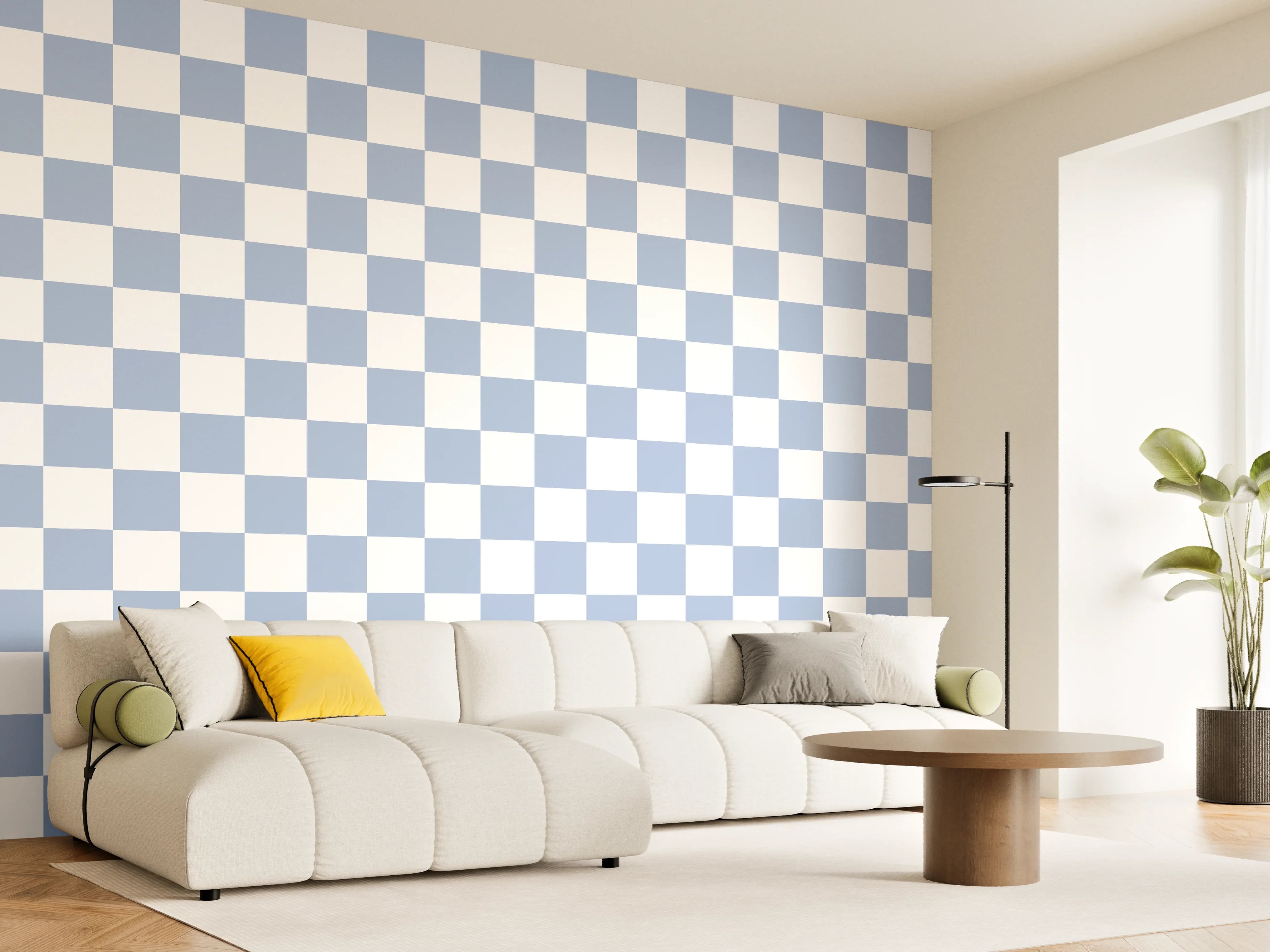 Wandverkleidung Wohnzimmer - Helle, moderne Interior-Deko mit Grautönen