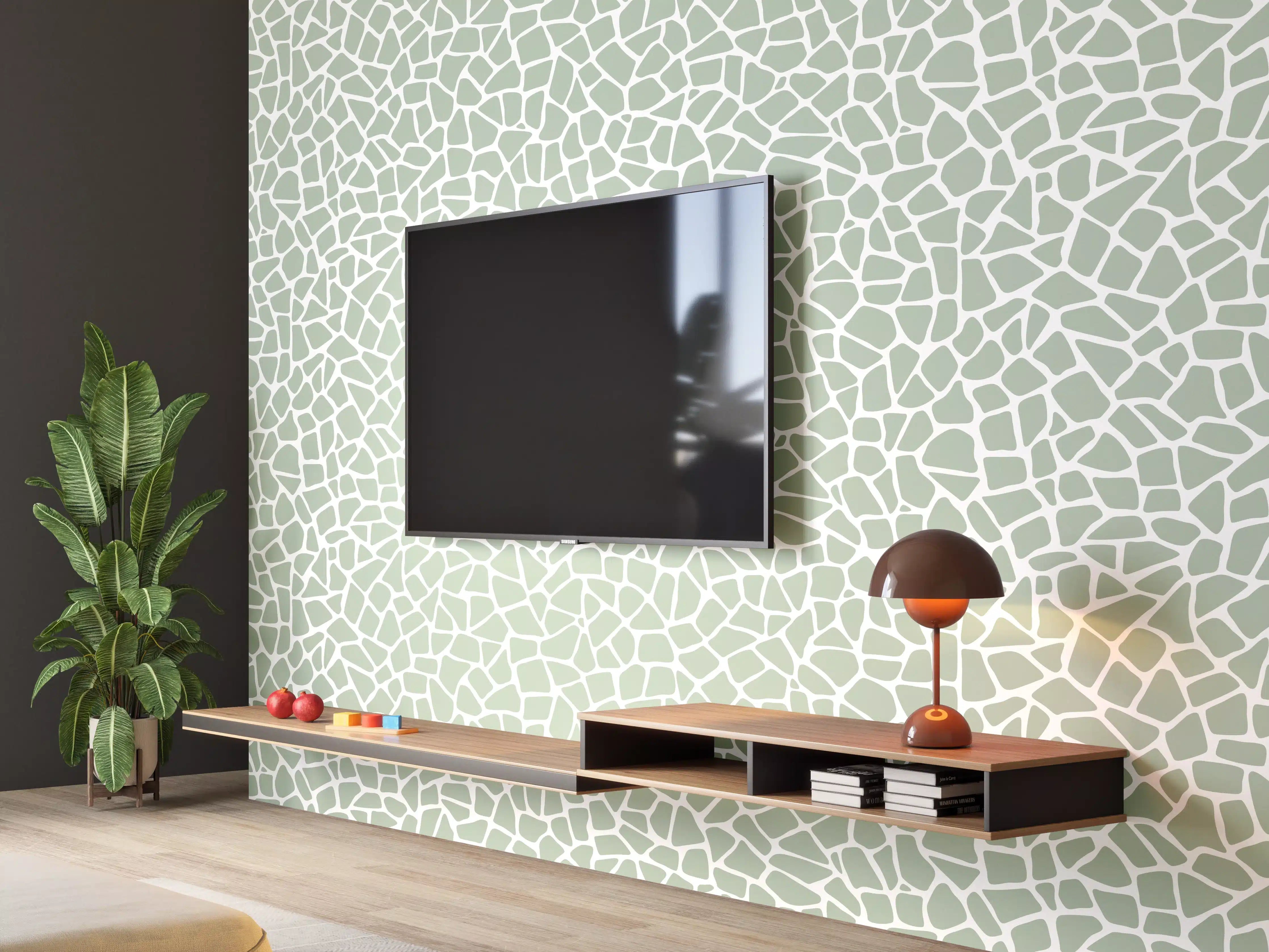 Wandverkleidung Wohnzimmer - Helle, strukturierte Flächenoptik