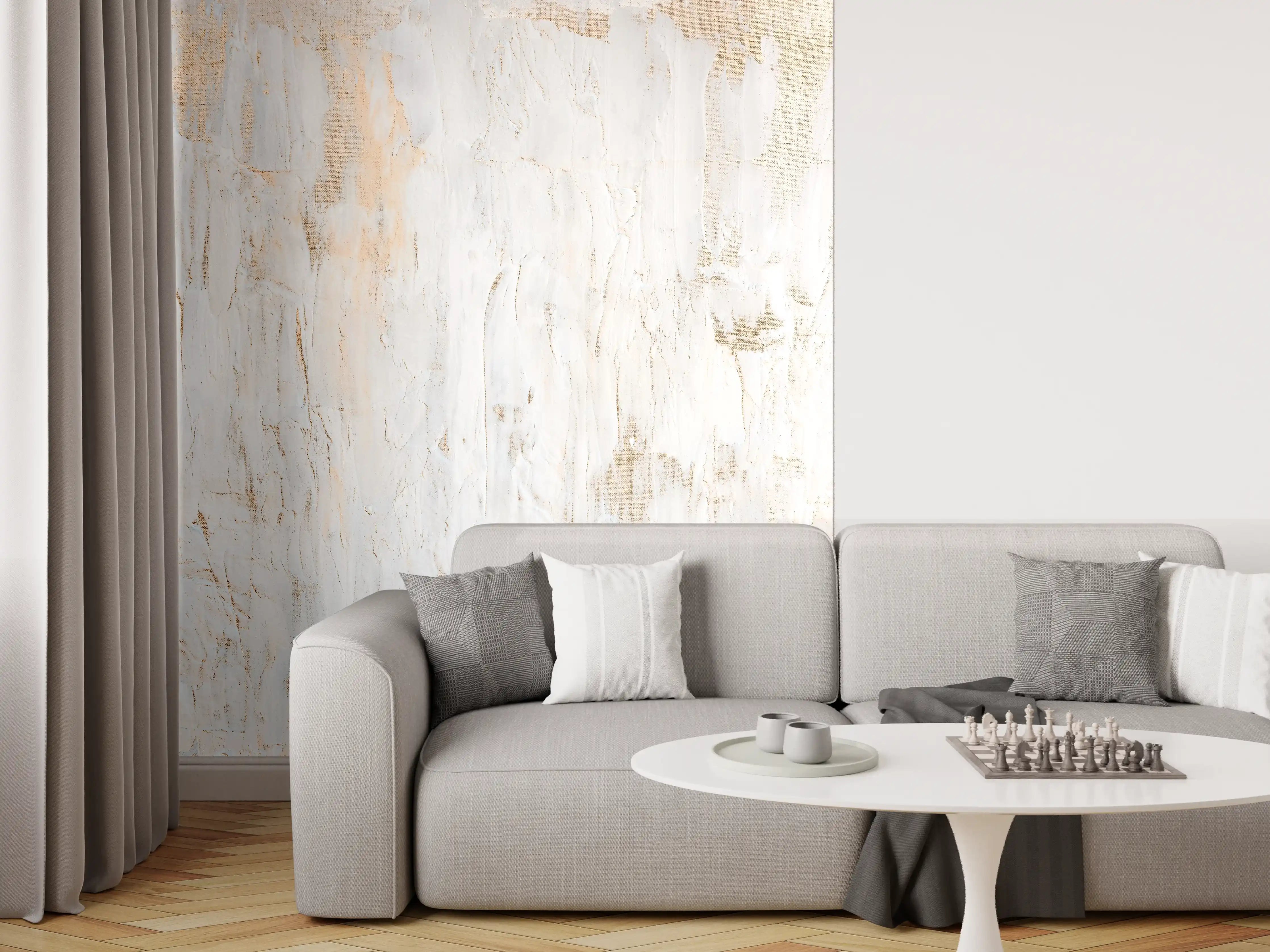 Wandverkleidung Wohnzimmer - Helle, strukturierte Wandgestaltung