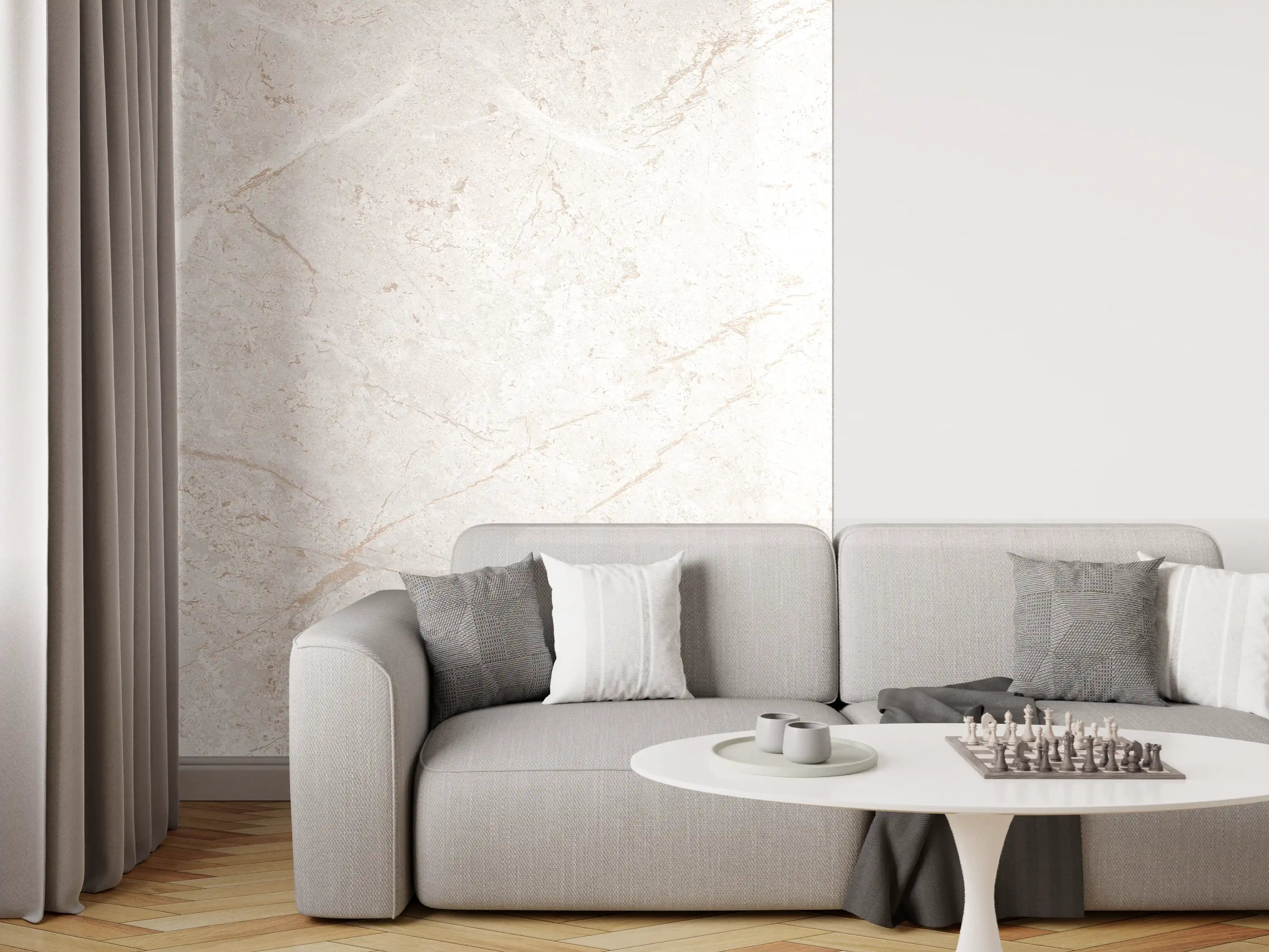 Wandverkleidung Wohnzimmer - Heller Marmor Hintergrund