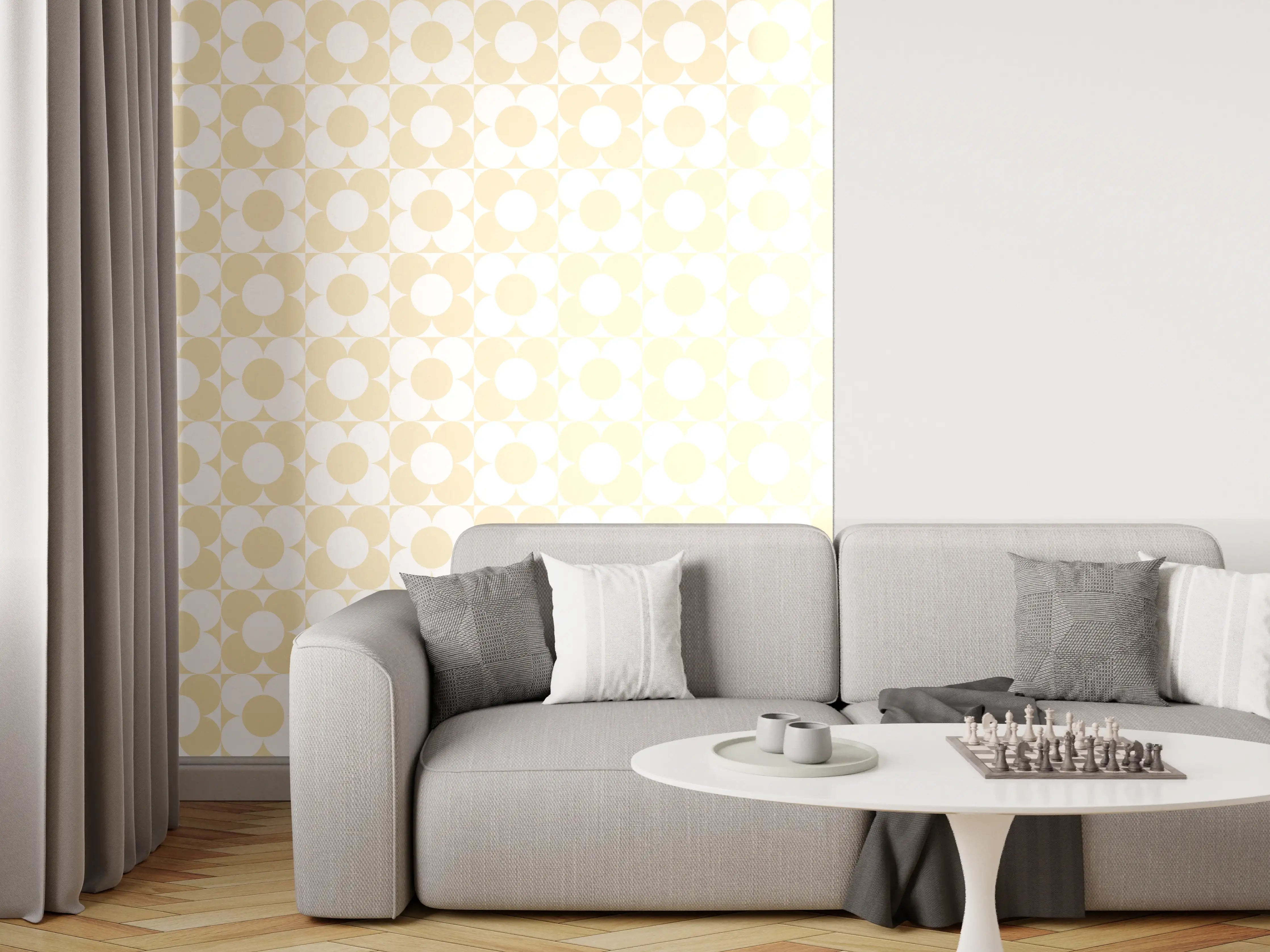 Wandverkleidung Wohnzimmer - Heller, verspielter Punktezähler-Hintergrund