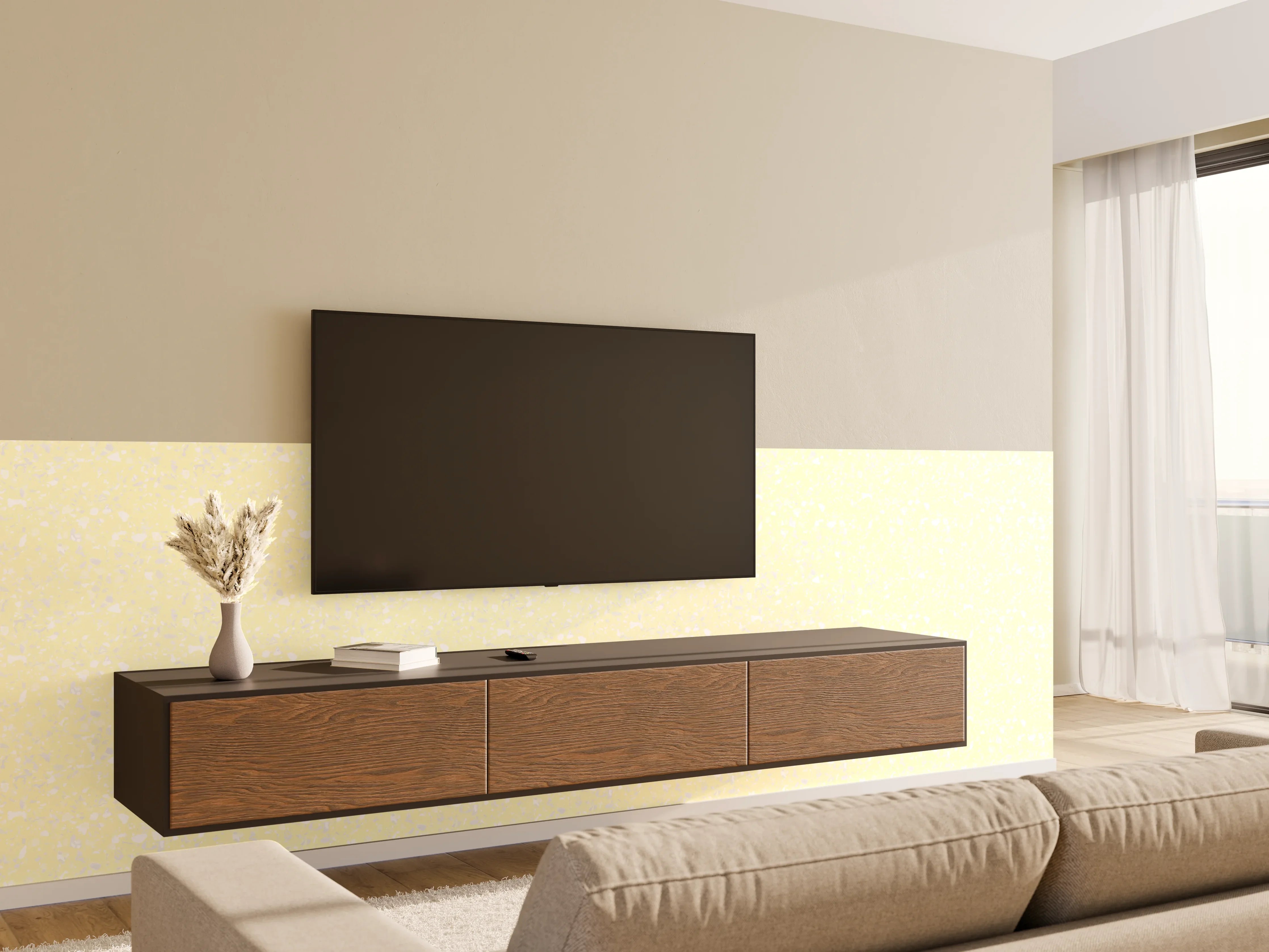 Wandverkleidung Wohnzimmer - Helles Bild mit sanften Farben