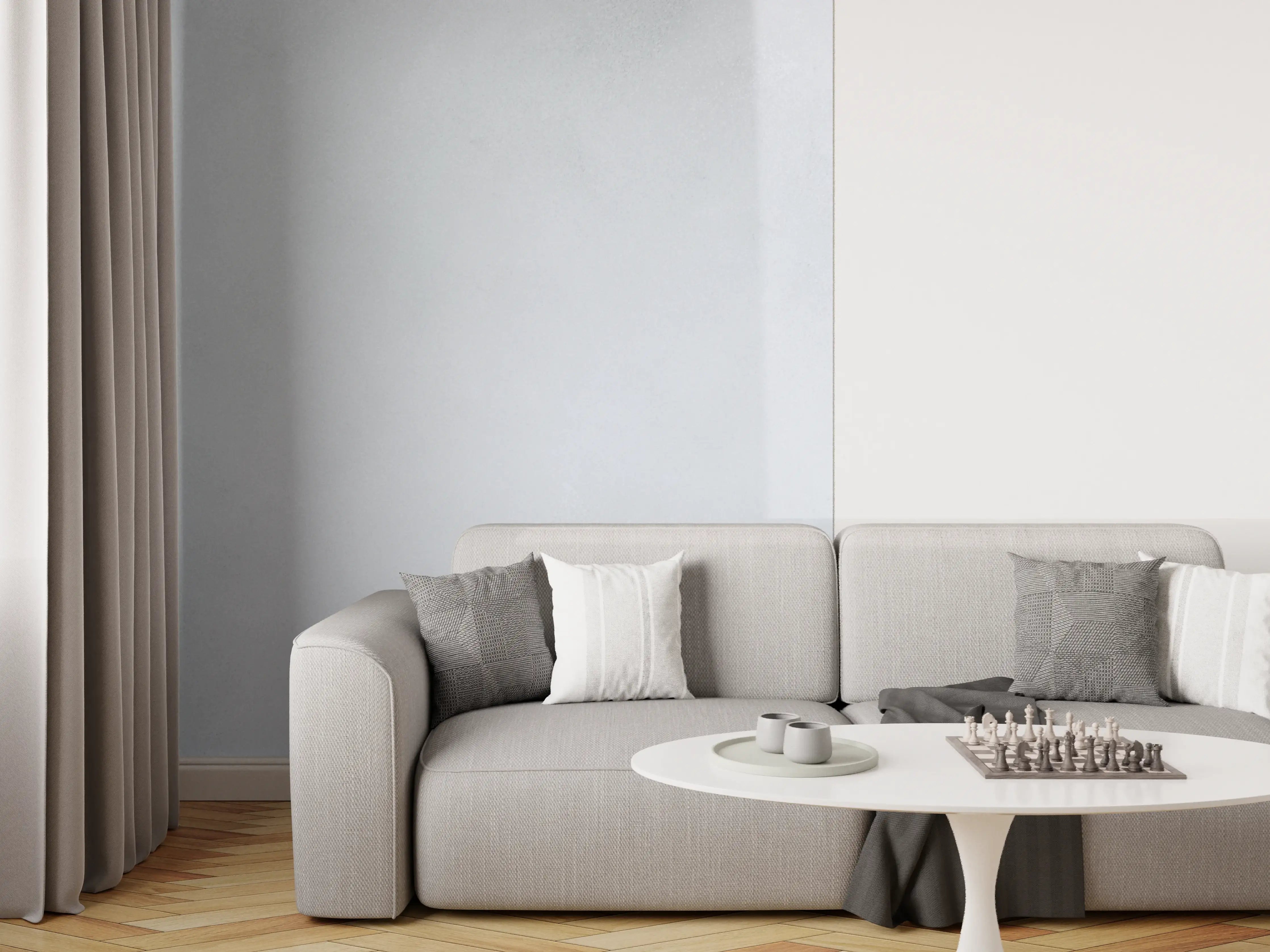 Wandverkleidung Wohnzimmer - Helles Graues Bild mit Textur