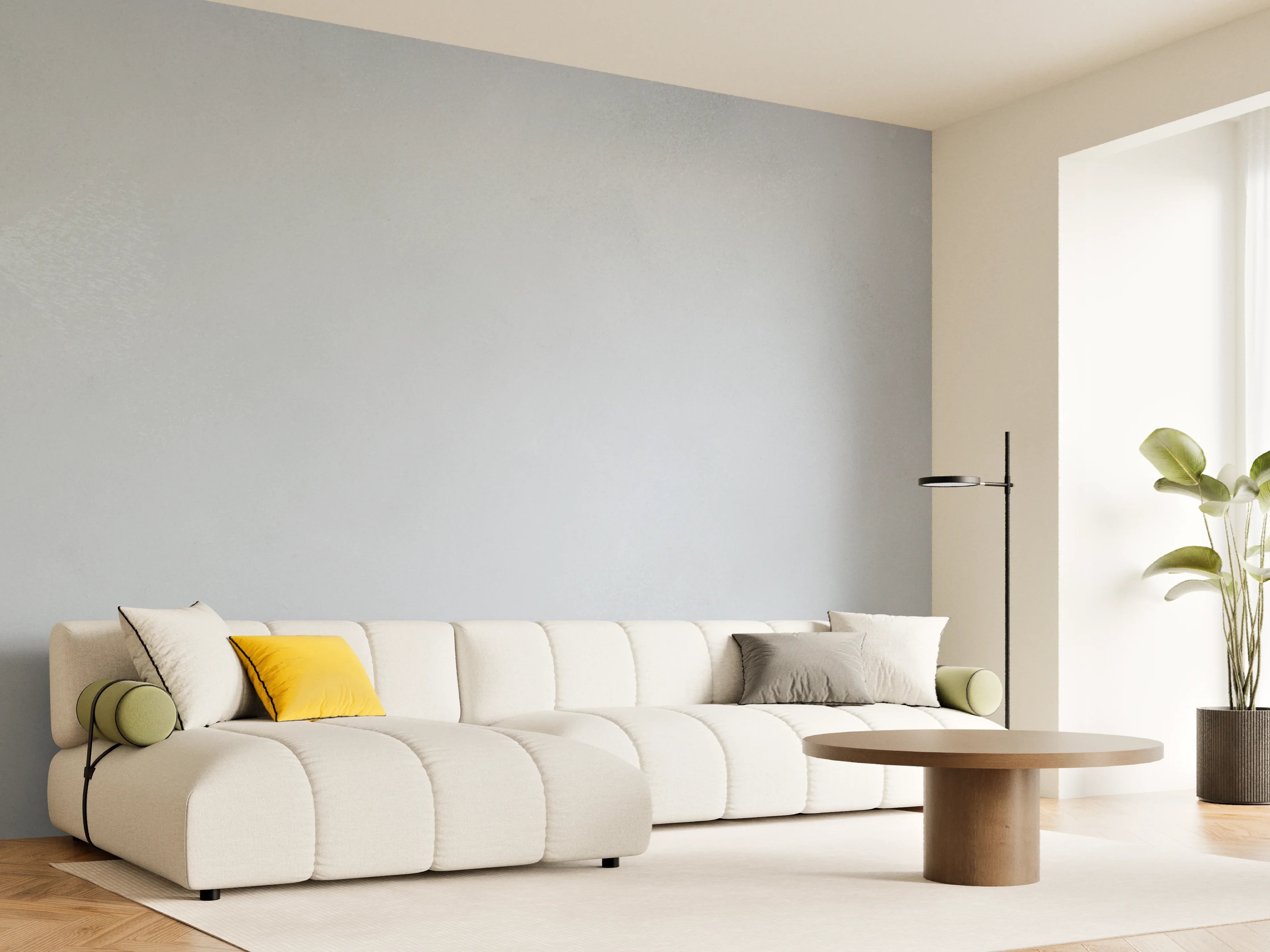 Wandverkleidung Wohnzimmer - Helles Graues Bild mit Textur