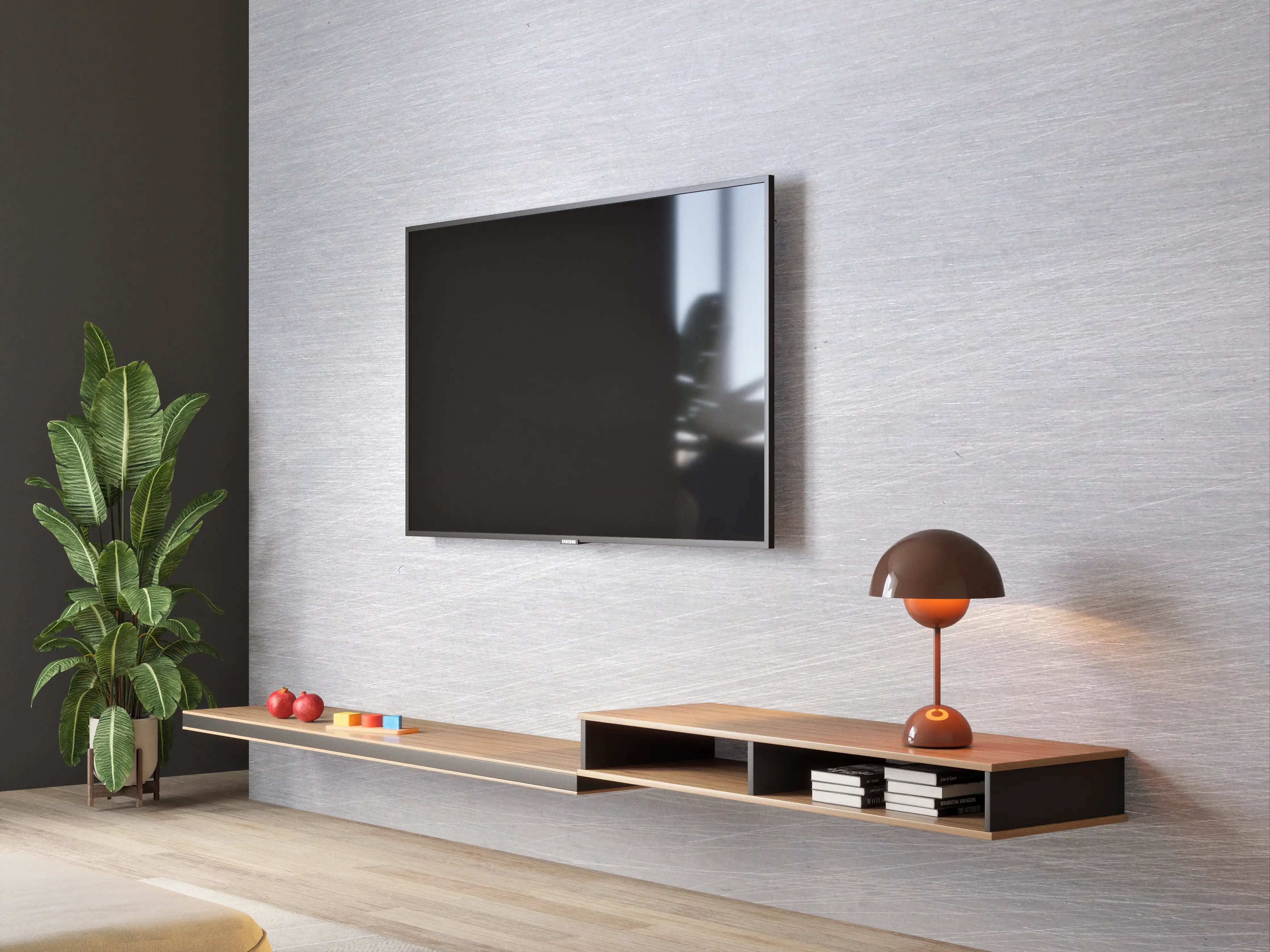 Wandverkleidung Wohnzimmer - Helles Metall-Design