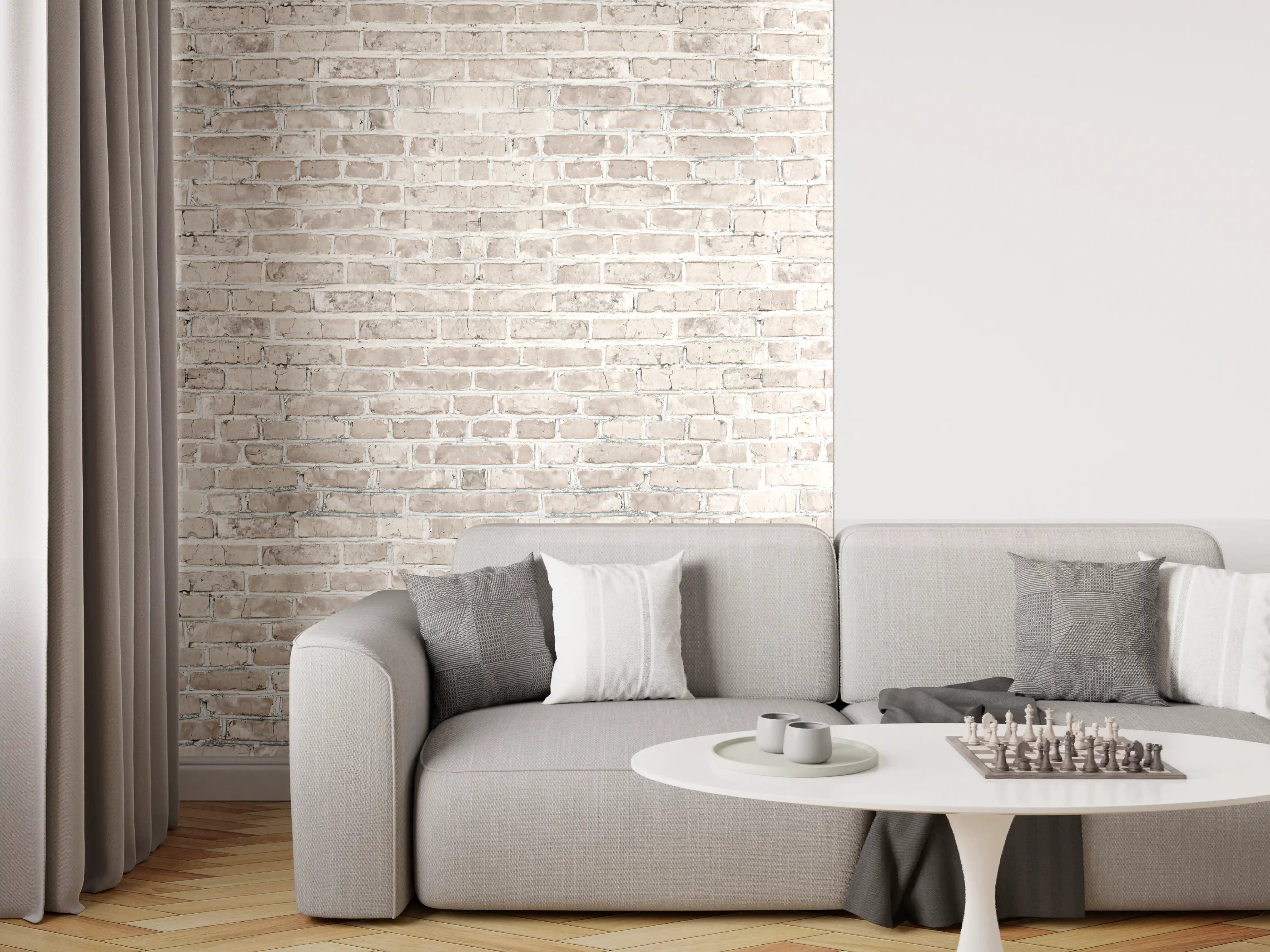 Wandverkleidung Wohnzimmer - Helles Ziegelmauer-Wanddekoration