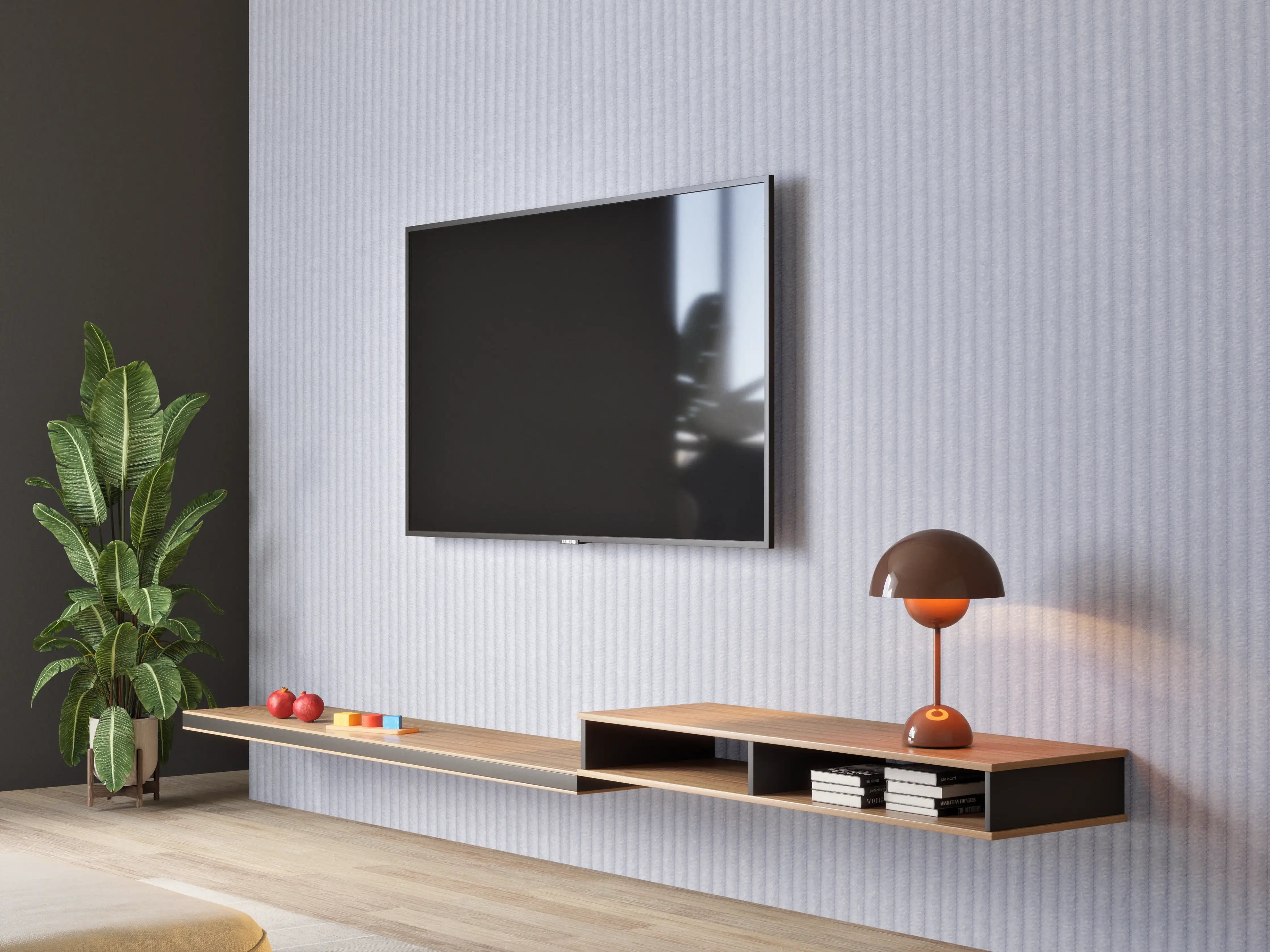 Wandverkleidung Wohnzimmer - Helles, Texturiertes Metallmotiv