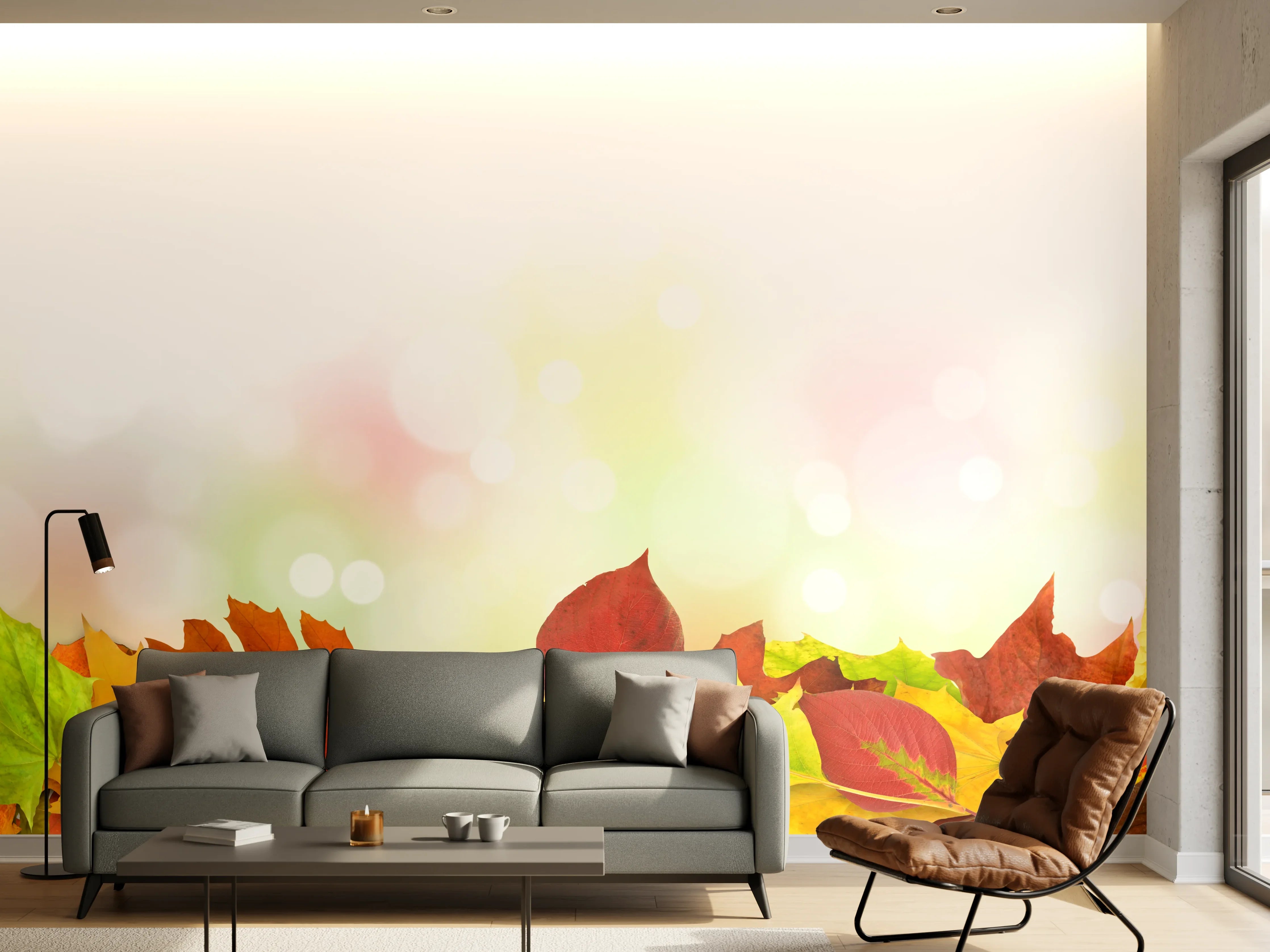 Wandverkleidung Wohnzimmer - Herbst Fantasie