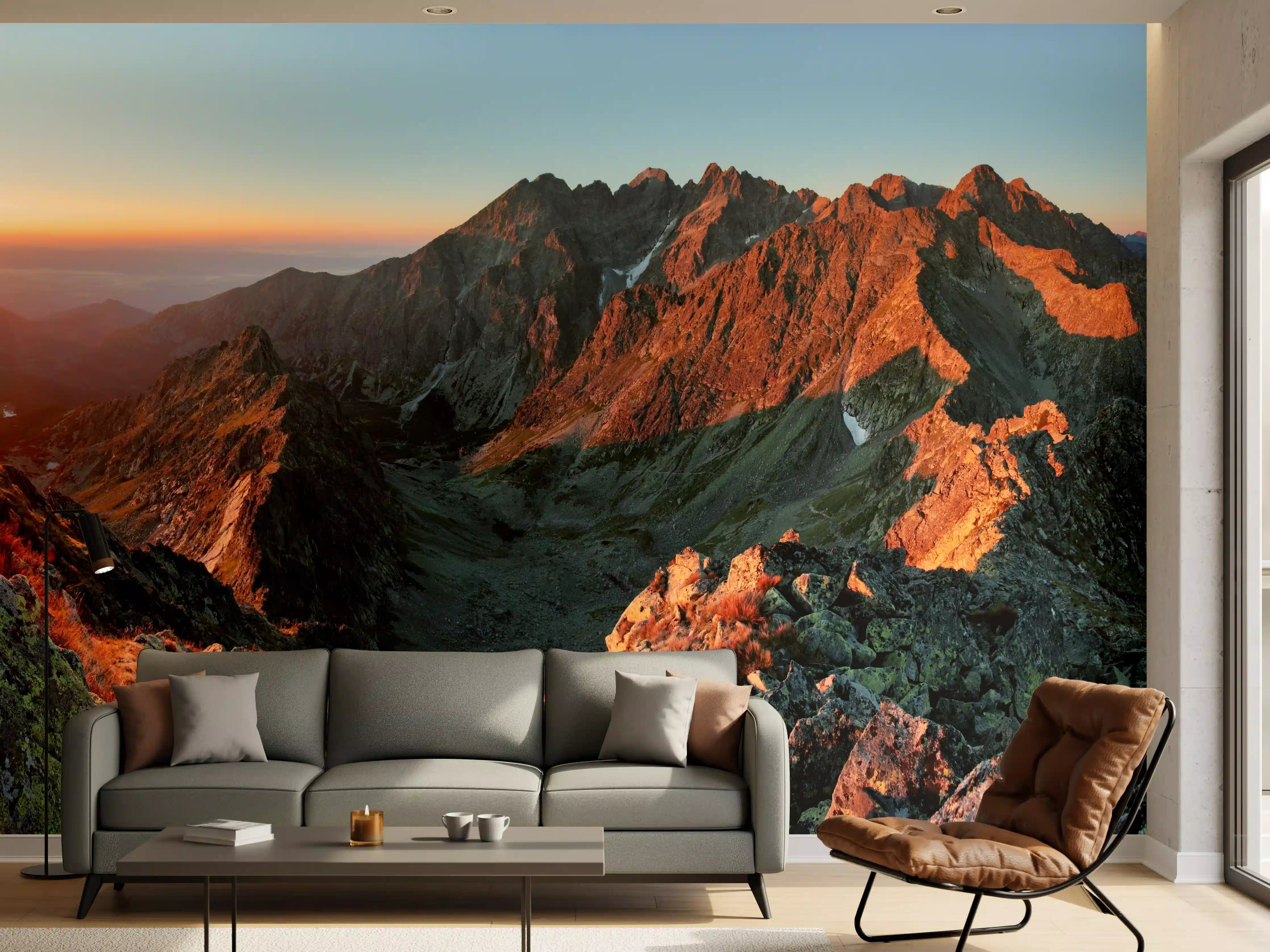 Wandverkleidung Wohnzimmer - Herbstliche Berglandschaft