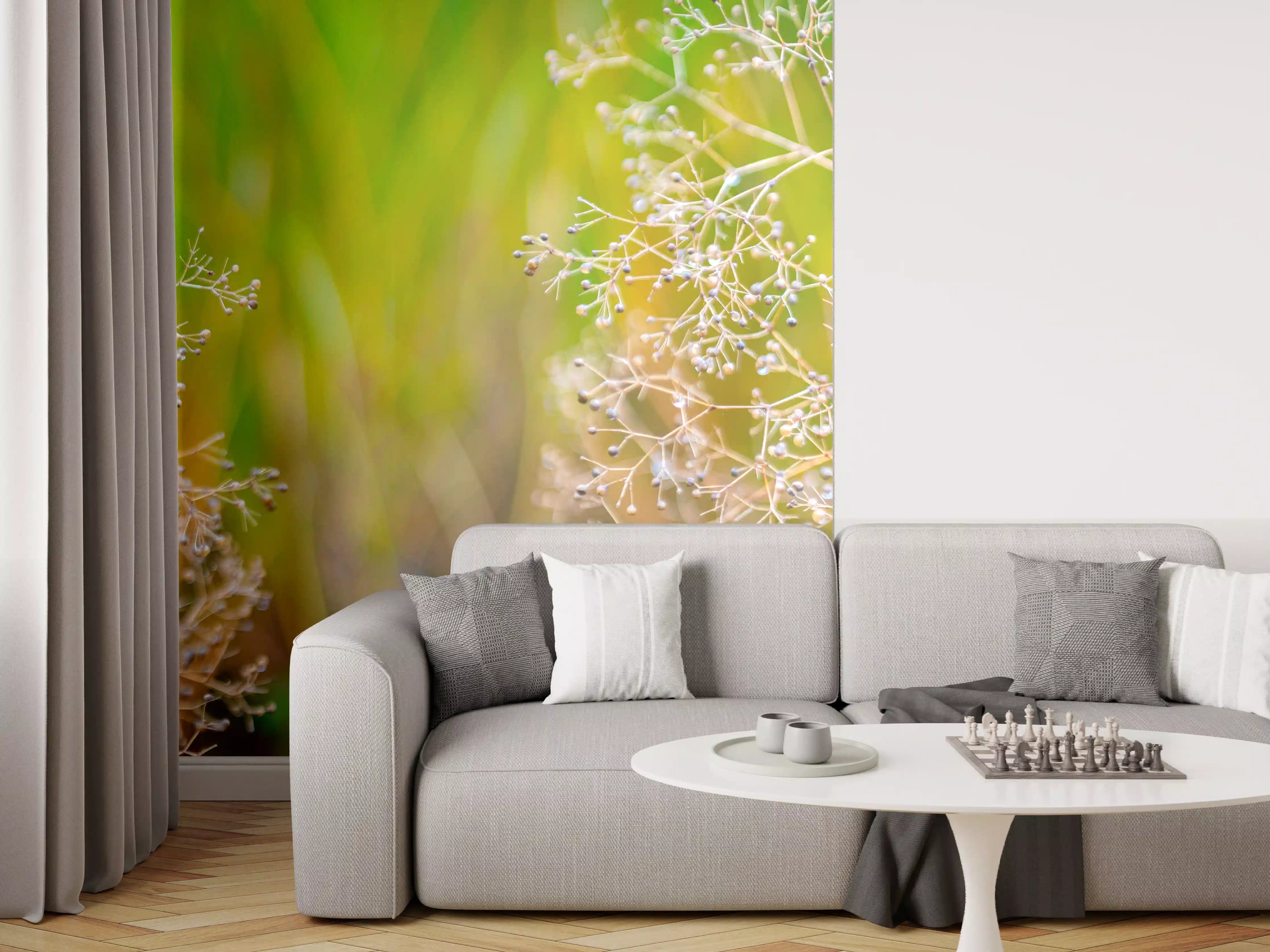 Wandverkleidung Wohnzimmer - Herbstliche Trockenblumen