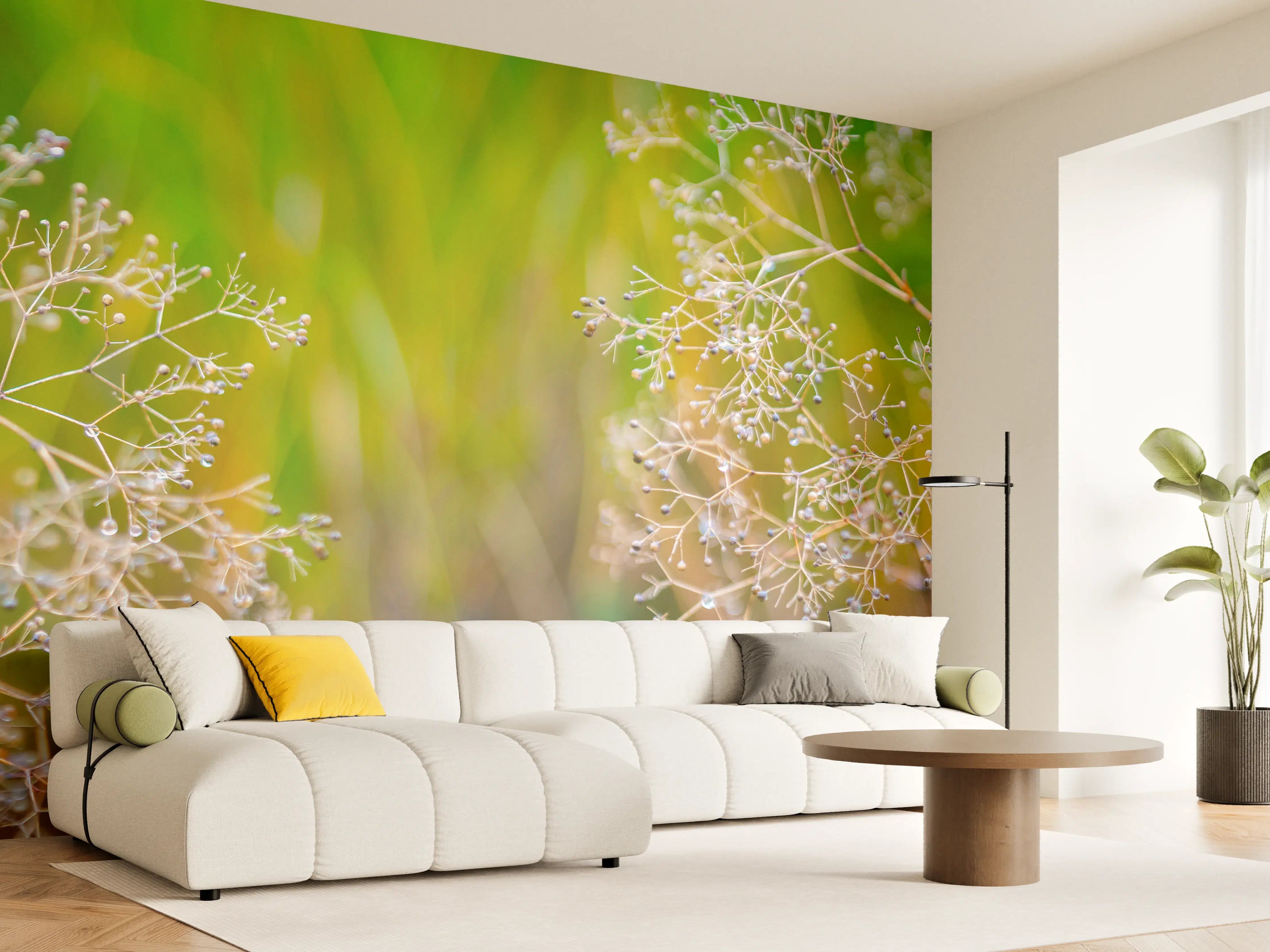 Wandverkleidung Wohnzimmer - Herbstliche Trockenblumen