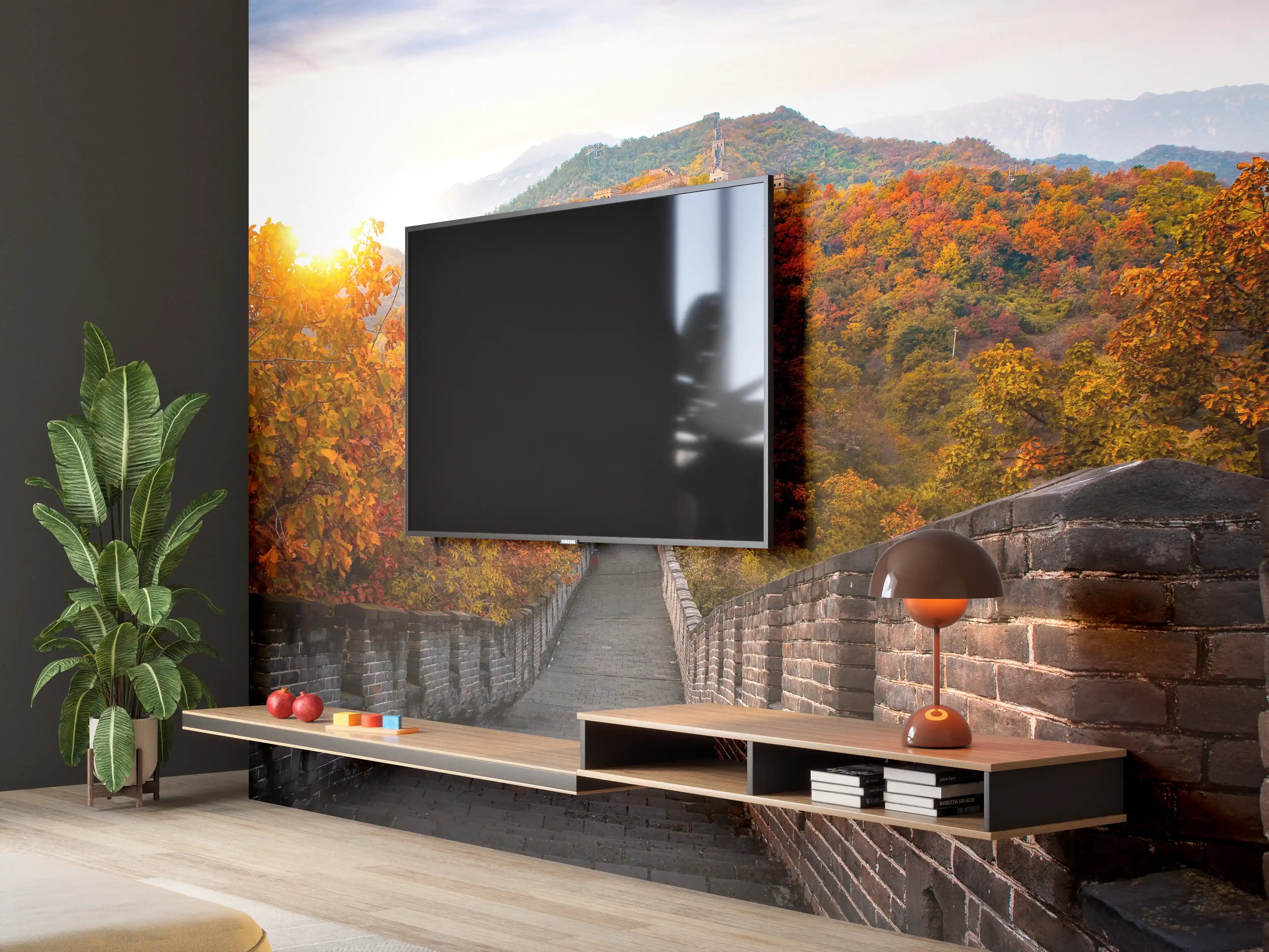 Wandverkleidung Wohnzimmer - Herbstliche Wanderung auf der Chinesischen Mauer