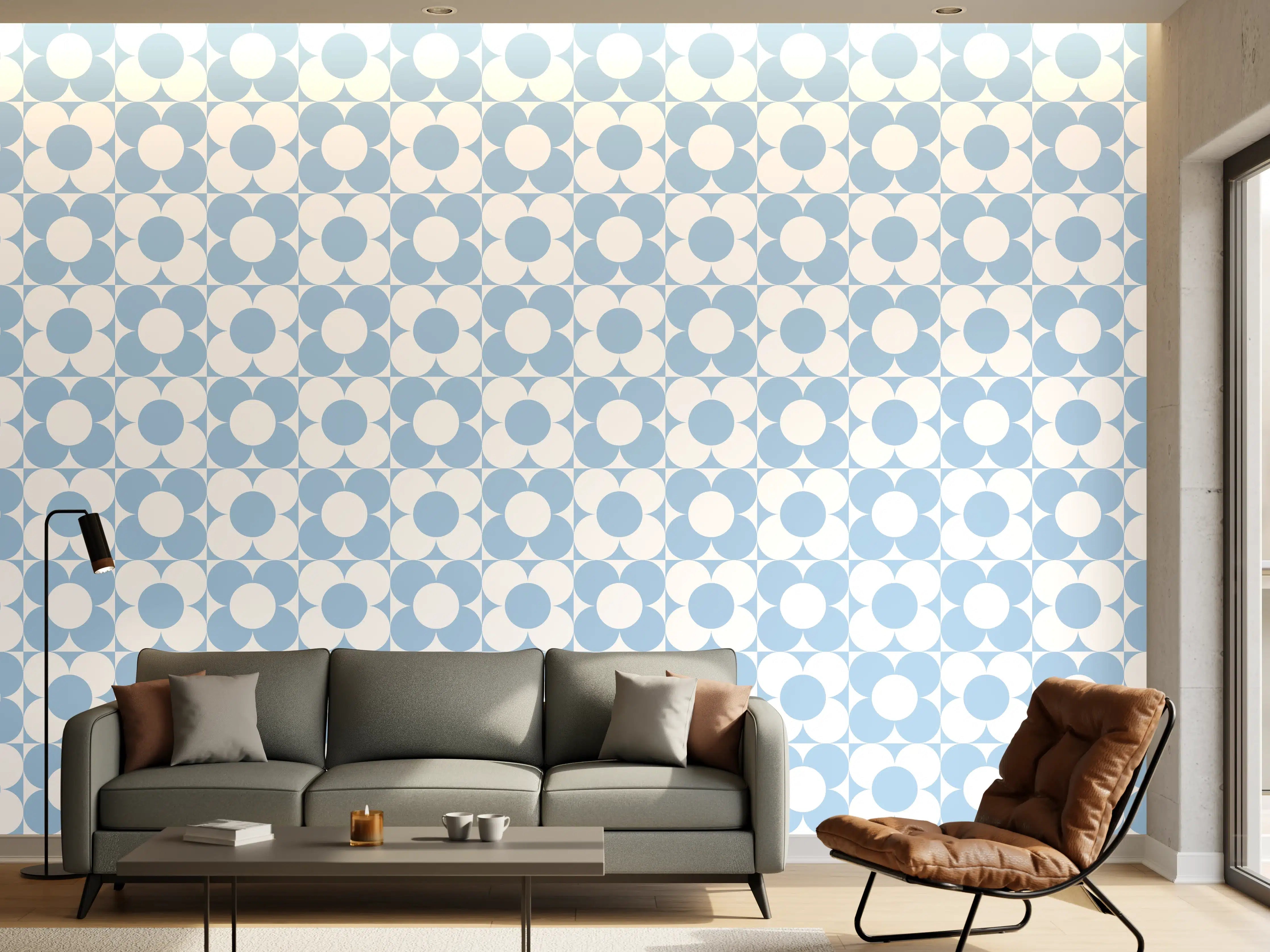 Wandverkleidung Wohnzimmer - Himmelblauer Himmel mit Sonnenschein