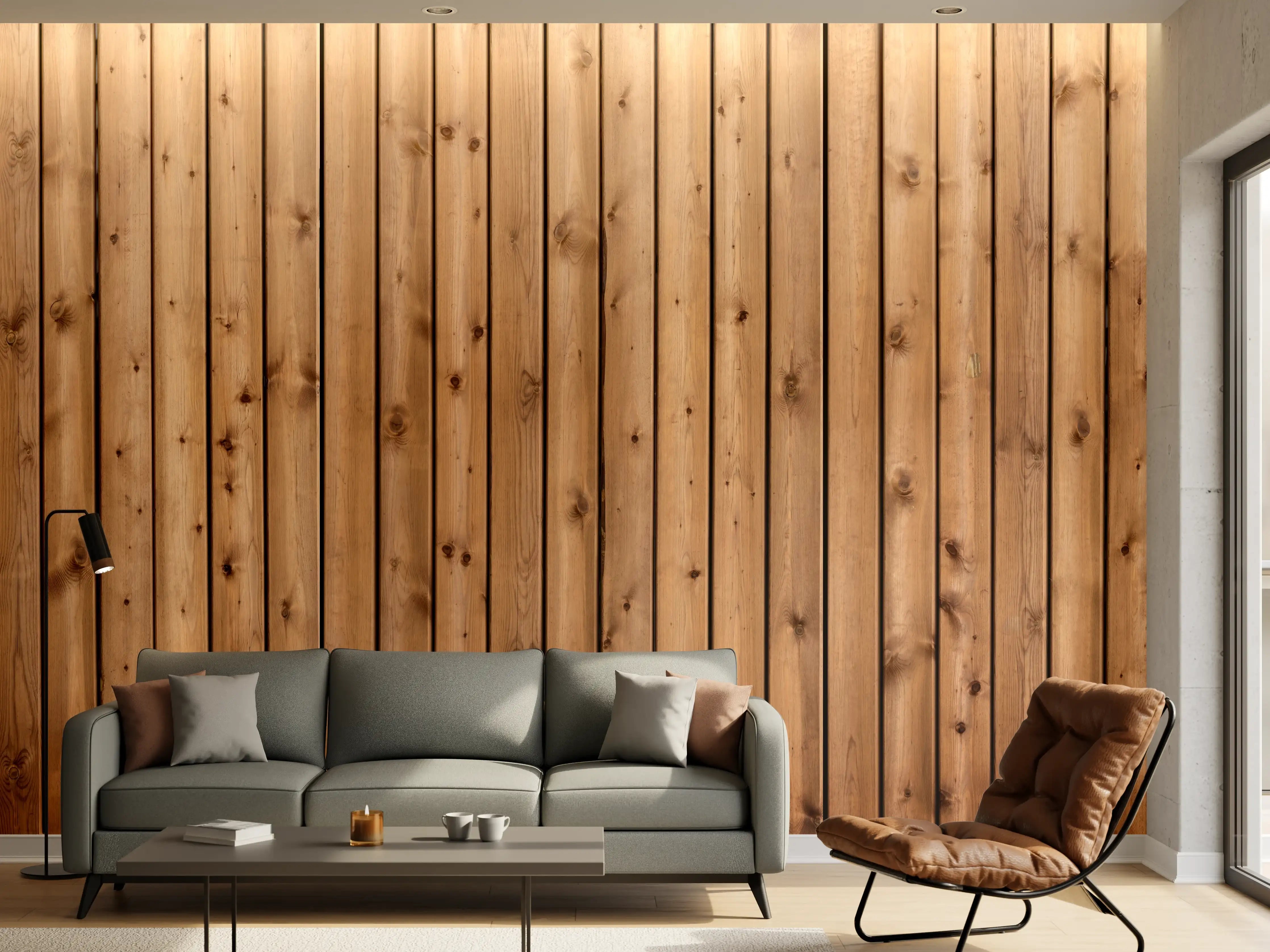 Wandverkleidung Wohnzimmer - Hochauflösende Holzbrett-Struktur