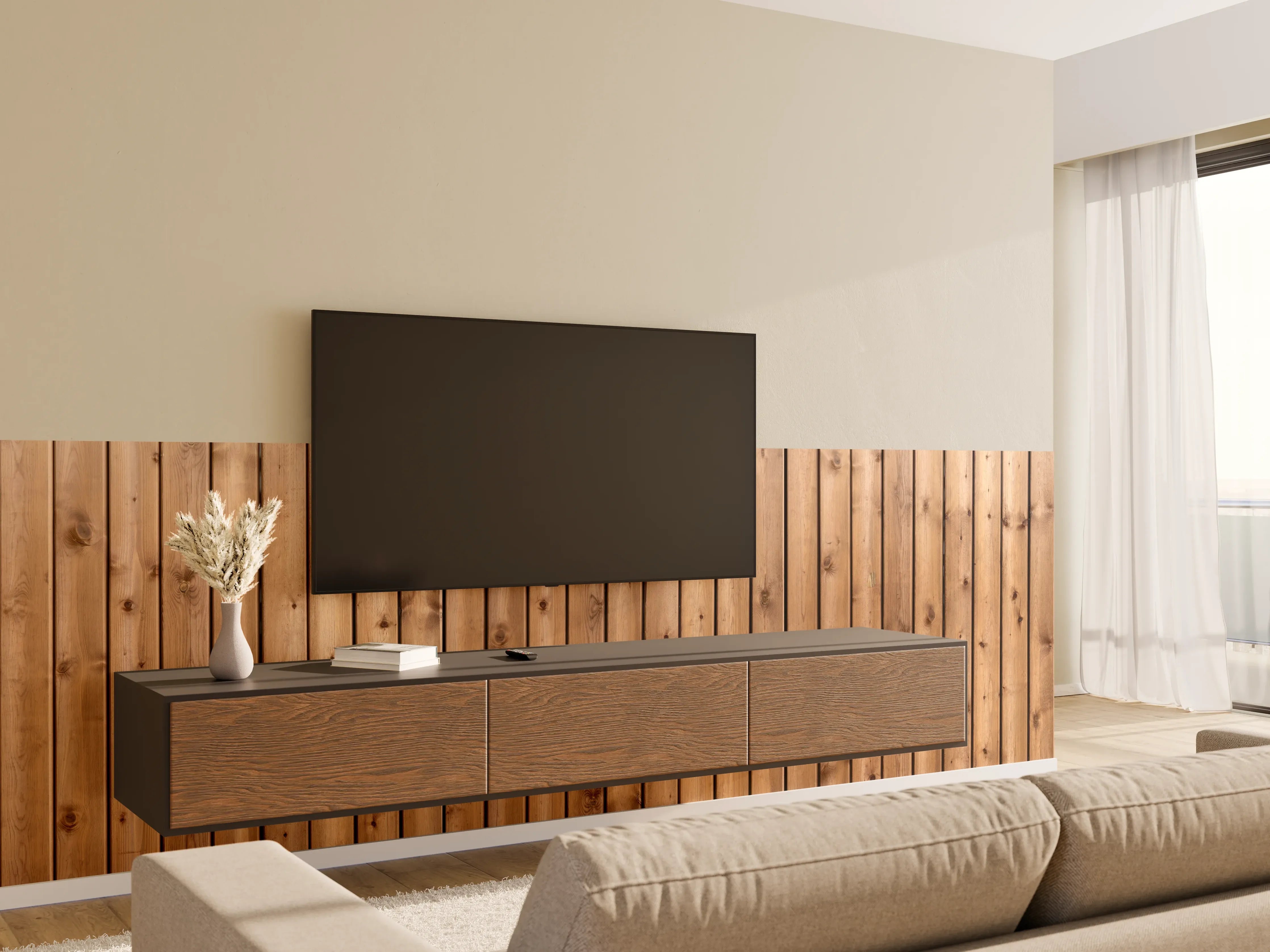 Wandverkleidung Wohnzimmer - Hochauflösende Holzbrett-Struktur
