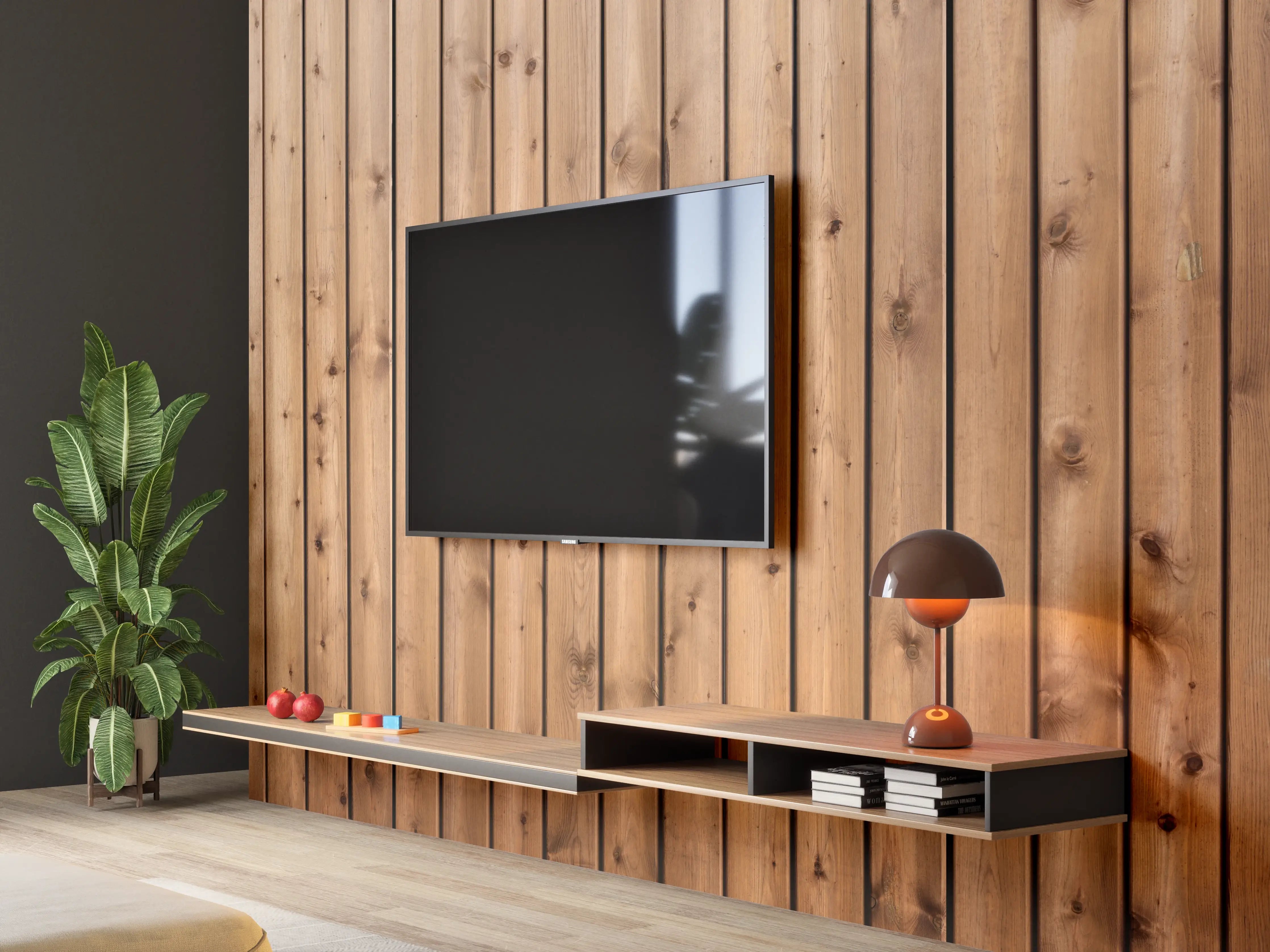 Wandverkleidung Wohnzimmer - Hochauflösende Holzbrett-Struktur