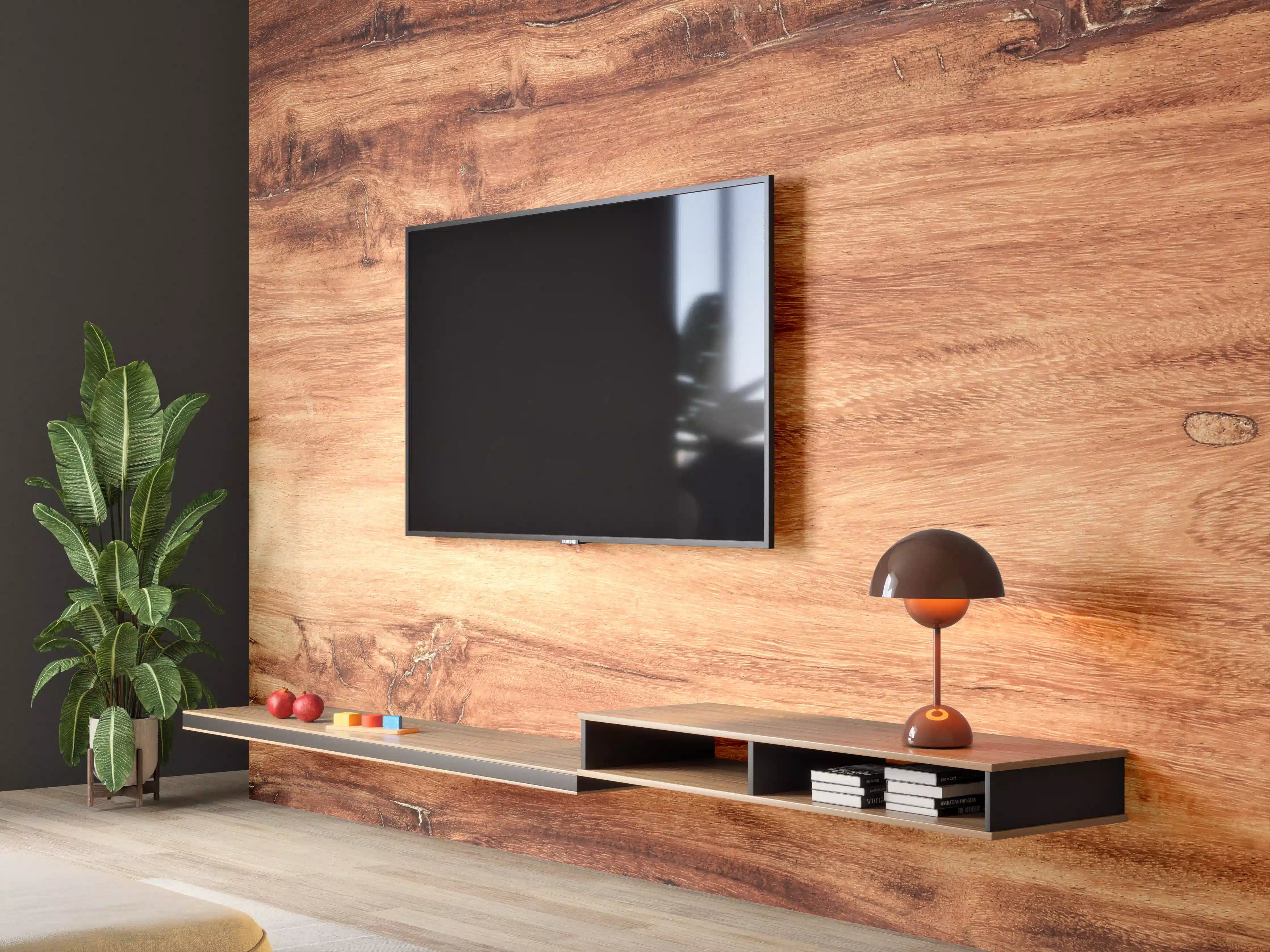 Wandverkleidung Wohnzimmer - Hochwertige Holzoptik – Natürliche Atmosphäre