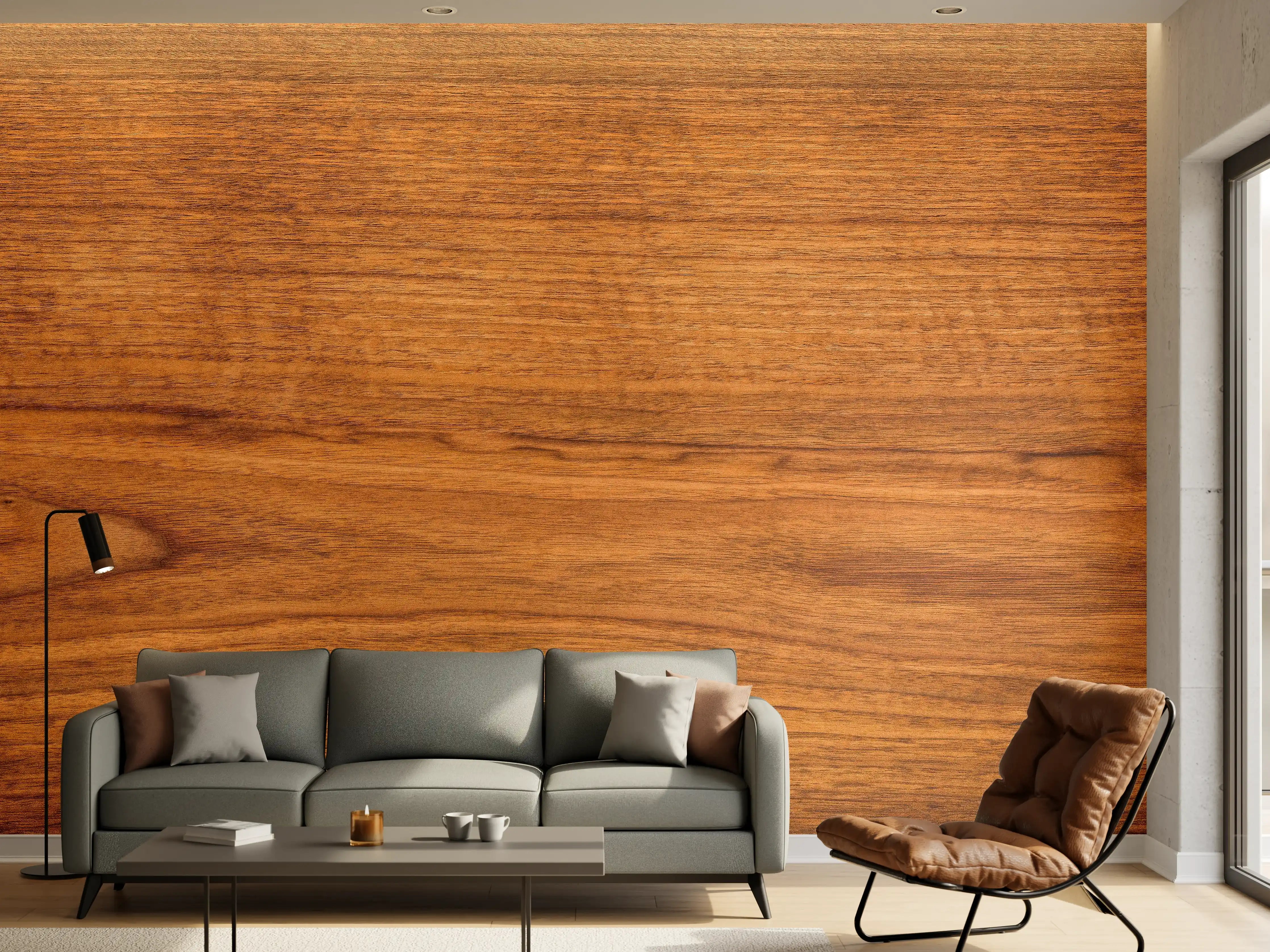 Wandverkleidung Wohnzimmer - Hochwertige Holzoptik – Natürliche Eleganz