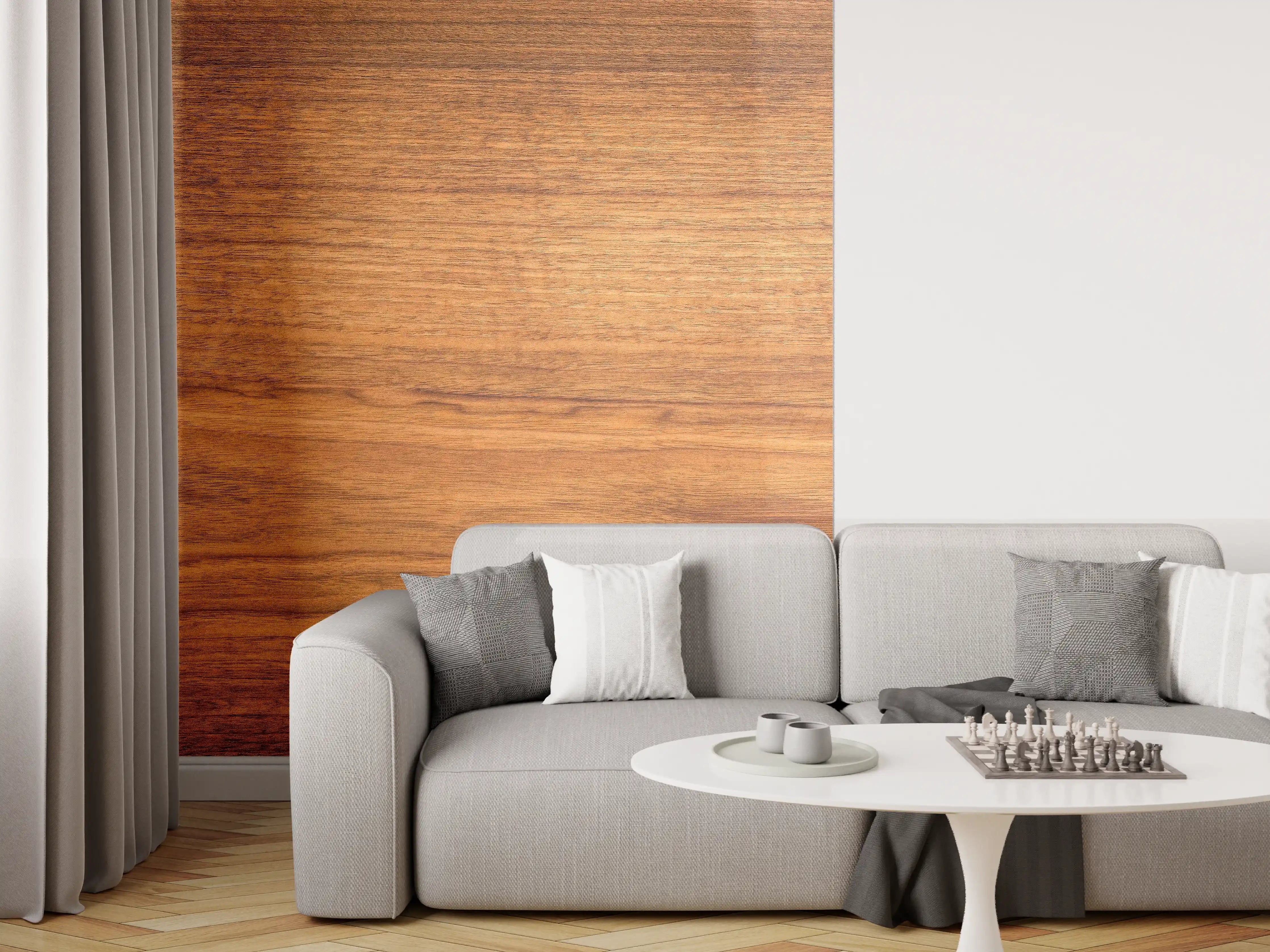 Wandverkleidung Wohnzimmer - Hochwertige Holzoptik – Natürliche Eleganz