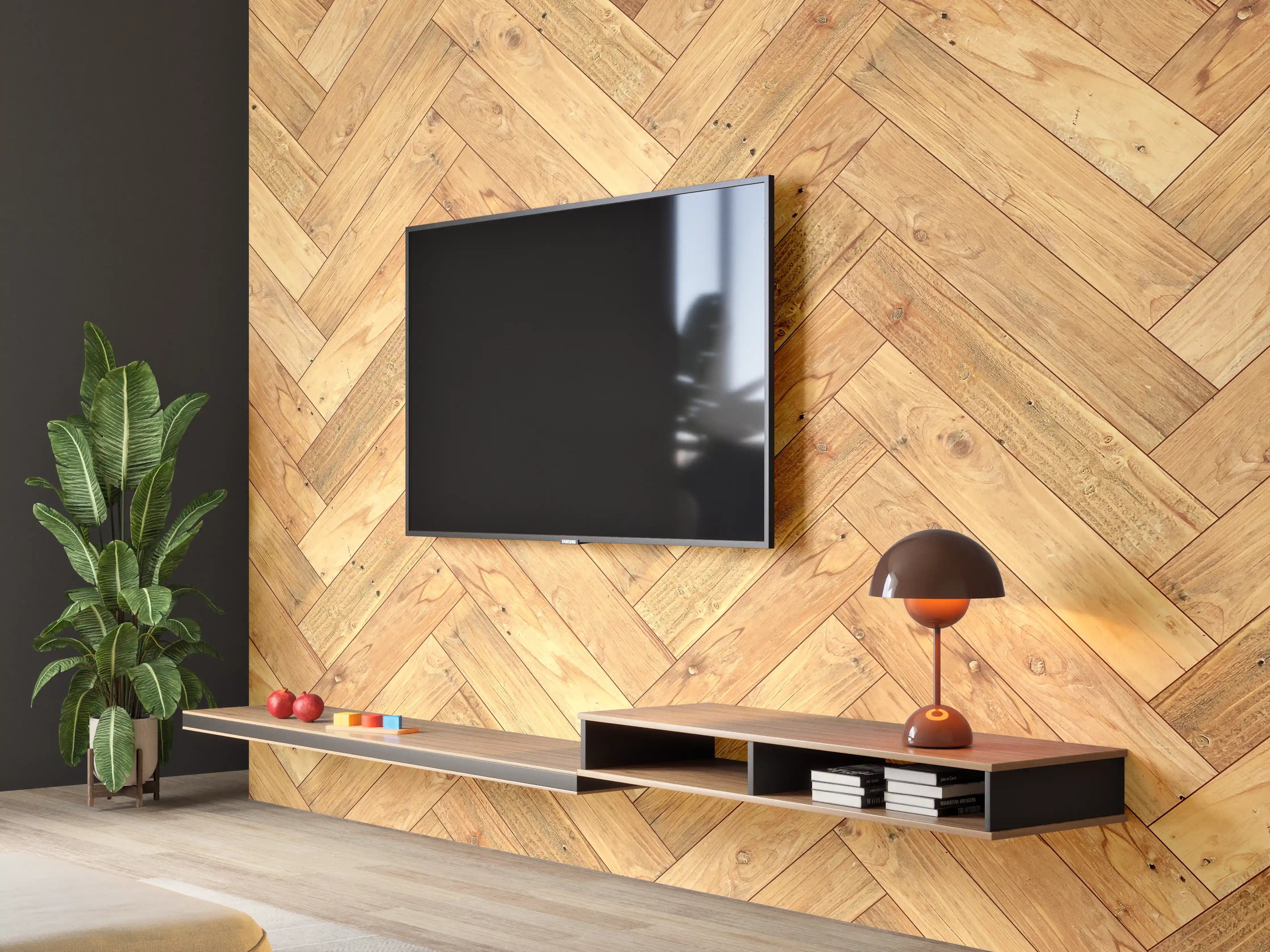 Wandverkleidung Wohnzimmer - Hochwertiger Holzboden im klassischen Design