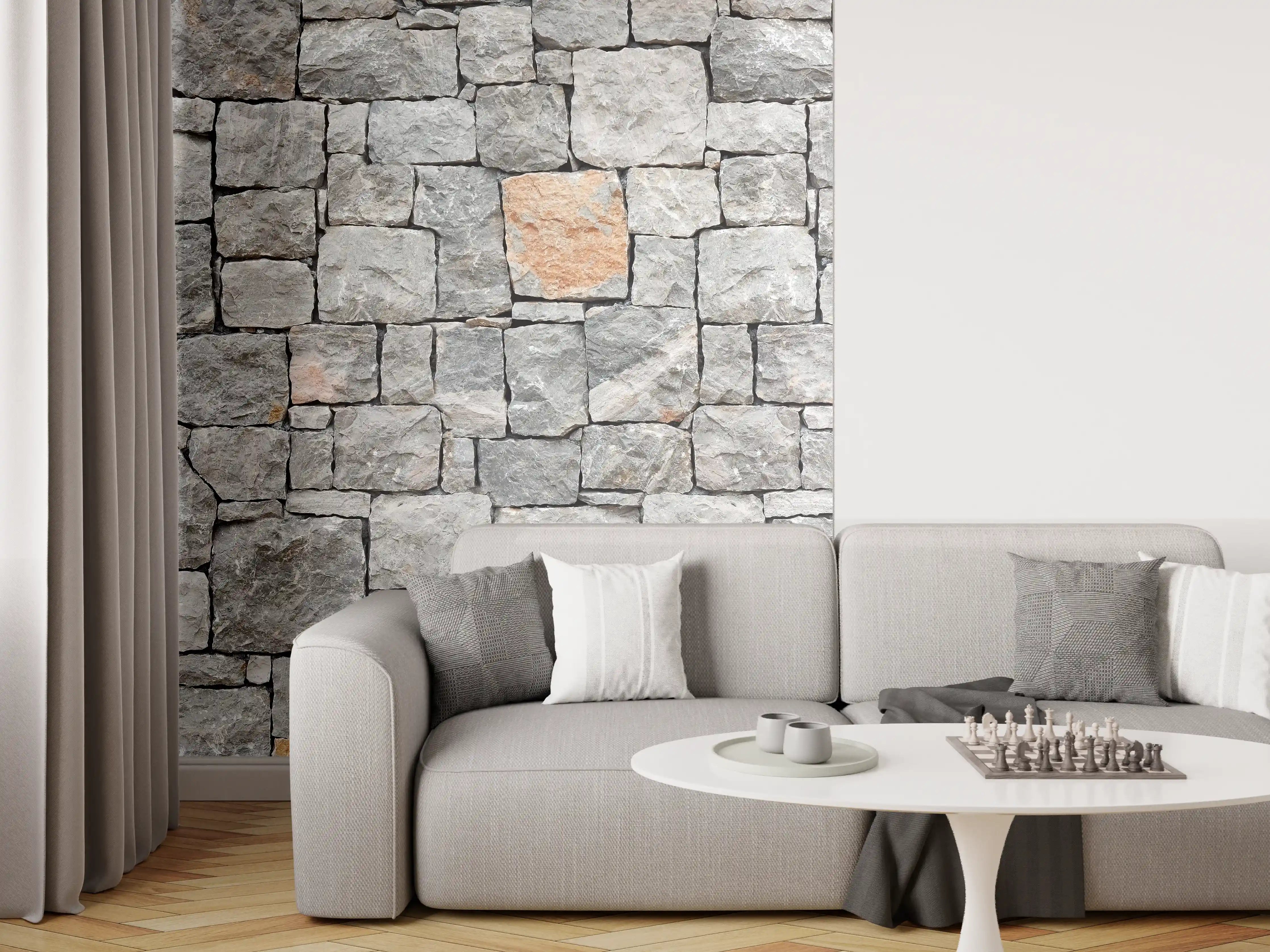 Wandverkleidung Wohnzimmer - Hochwertiger Natursteinmauer | Robust & Zeitlos