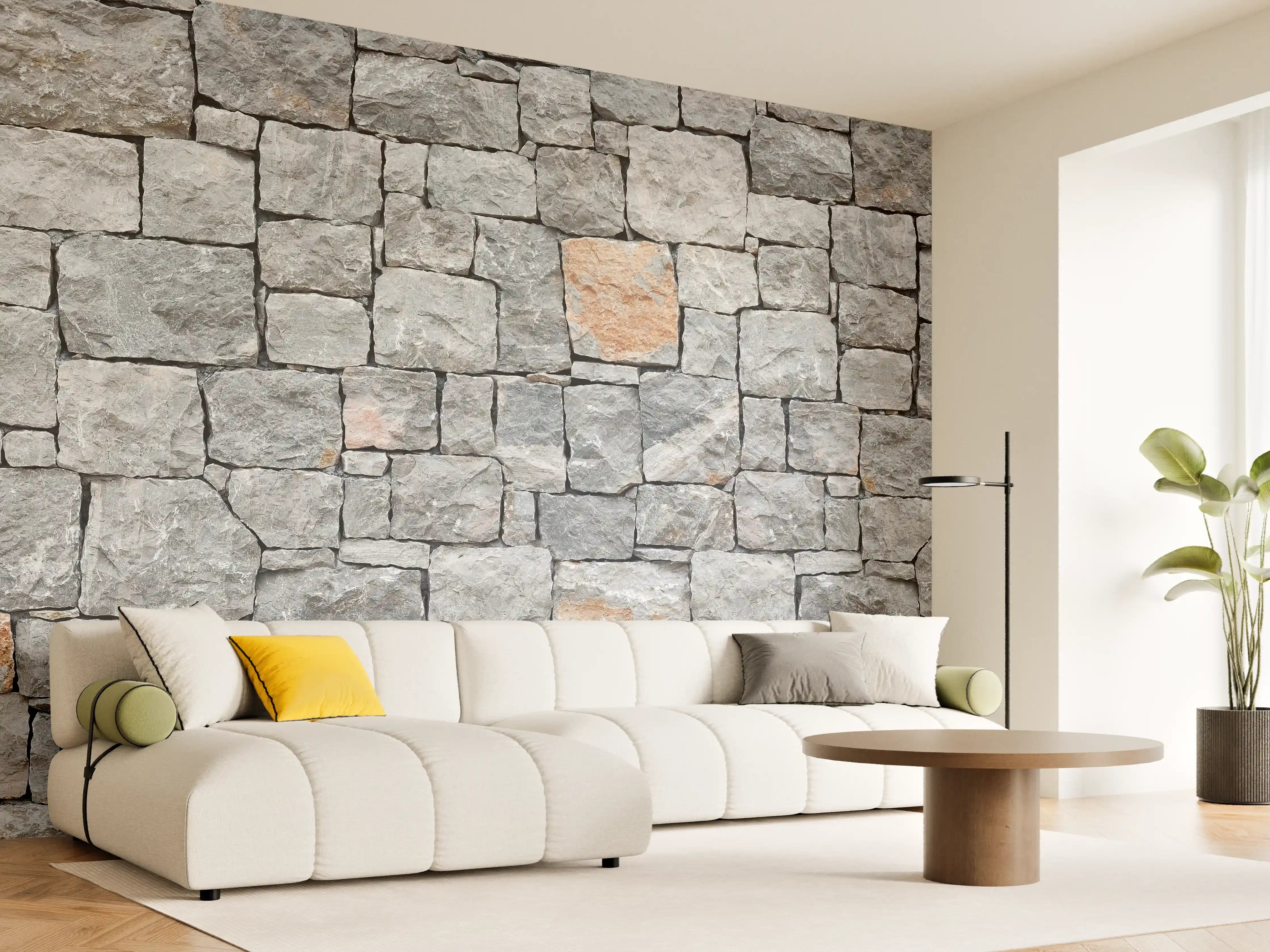 Wandverkleidung Wohnzimmer - Hochwertiger Natursteinmauer | Robust & Zeitlos