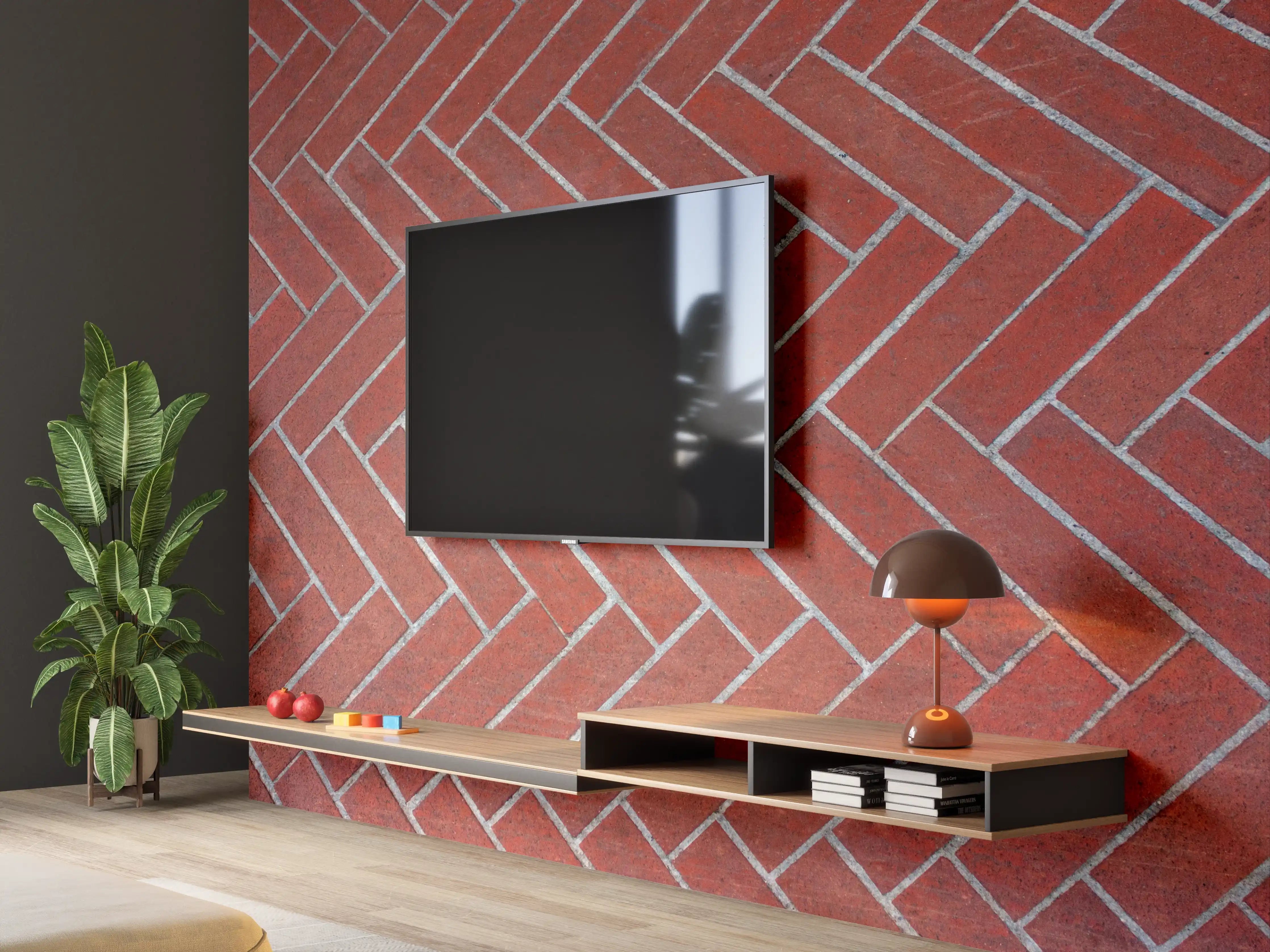 Wandverkleidung Wohnzimmer - Hochwertiger Terrassenboden in rustikalem Design