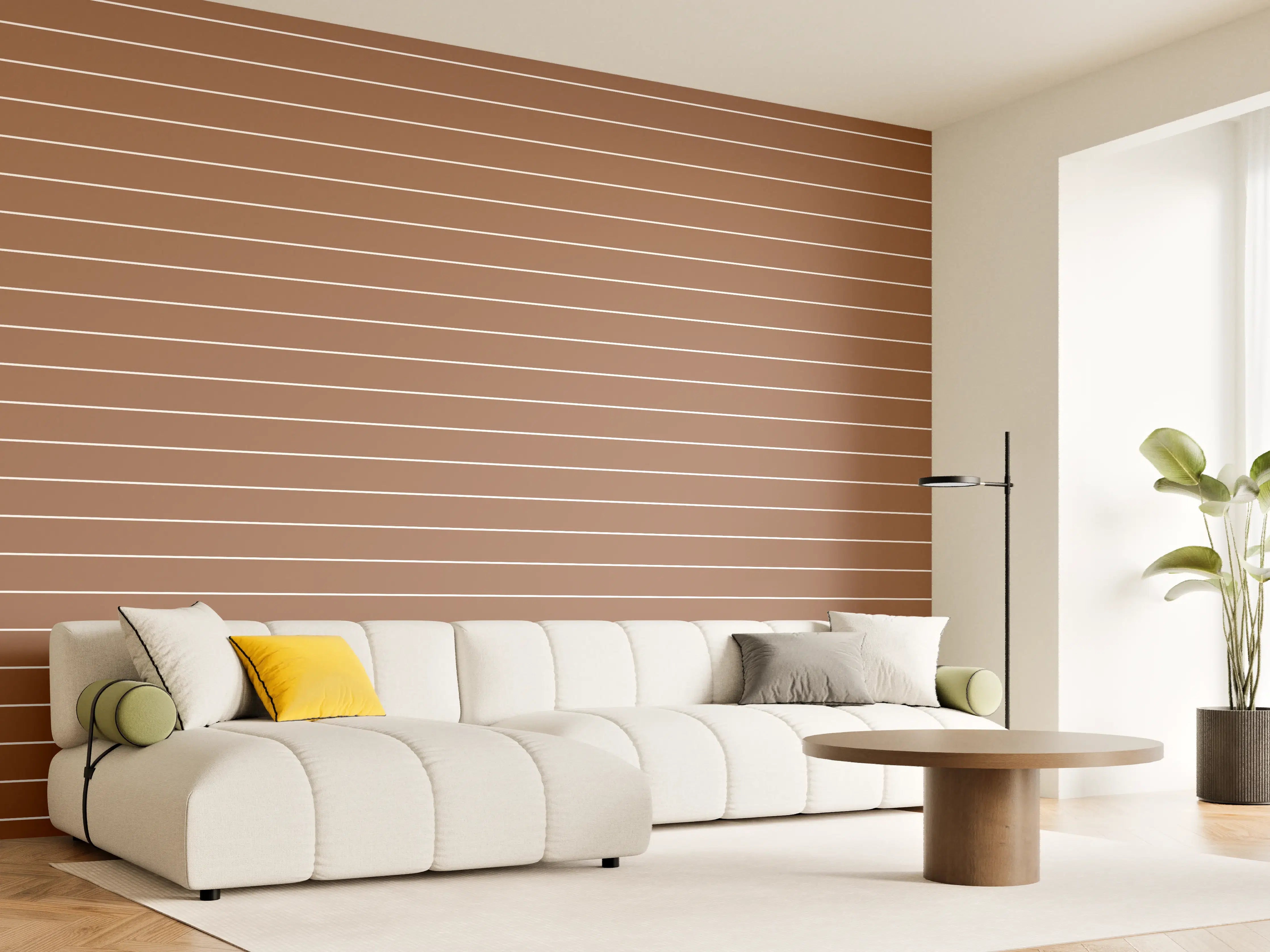 Wandverkleidung Wohnzimmer - Hölzerne Bahnen im Modernen Look