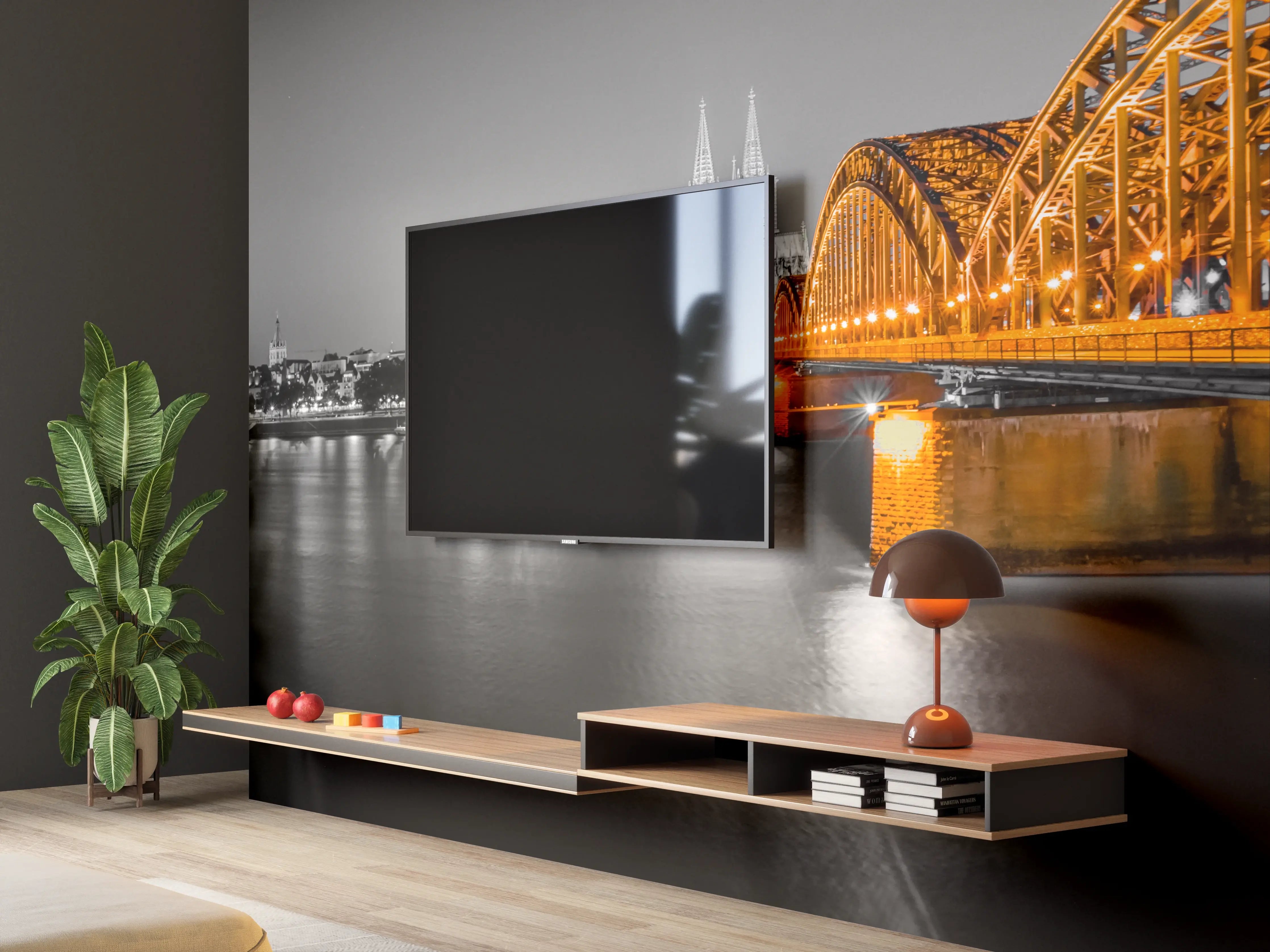 Wandverkleidung Wohnzimmer - Hohenzollernbrücke in Köln