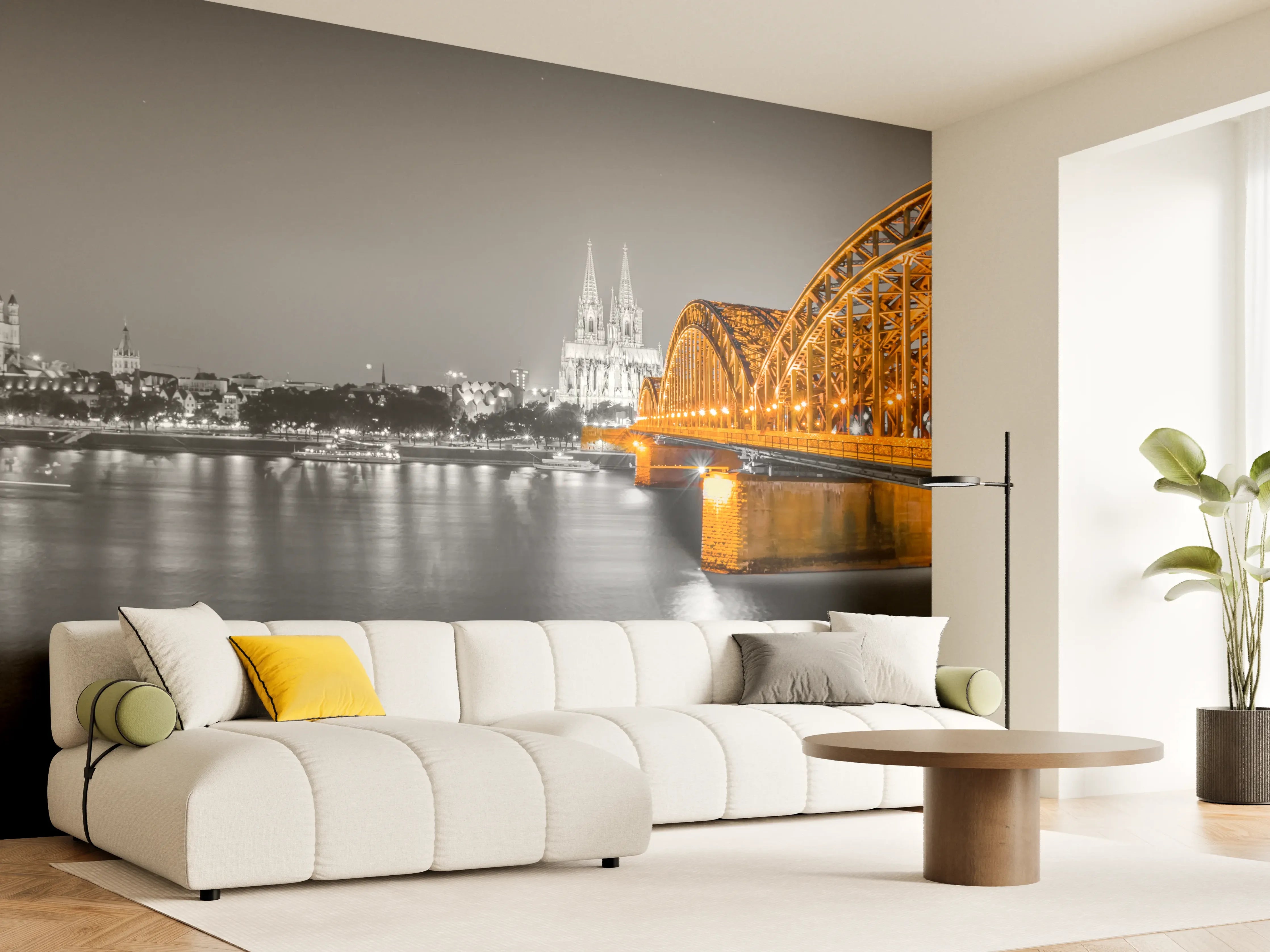 Wandverkleidung Wohnzimmer - Hohenzollernbrücke in Köln