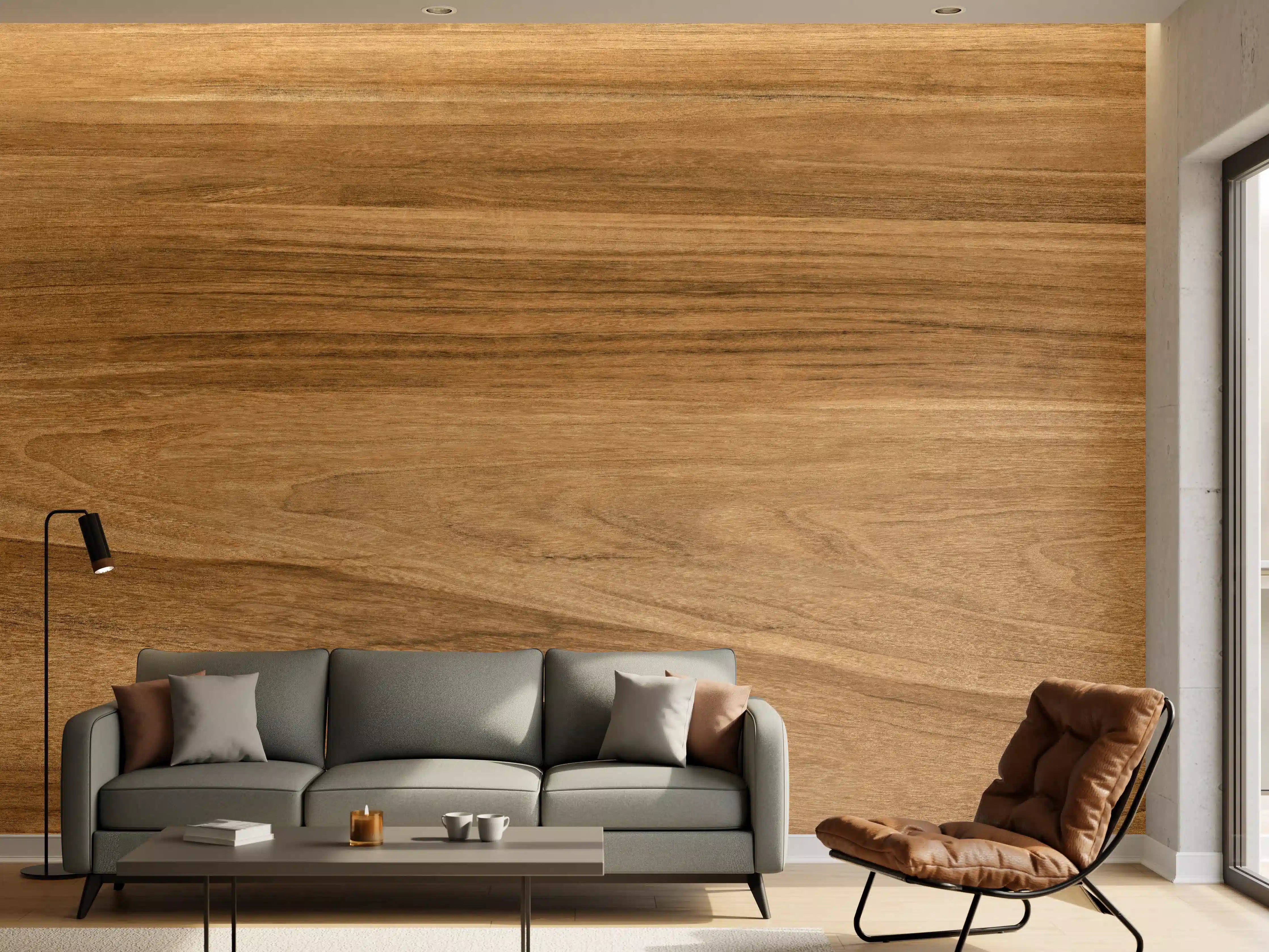 Wandverkleidung Wohnzimmer - Holz-Natur Muster