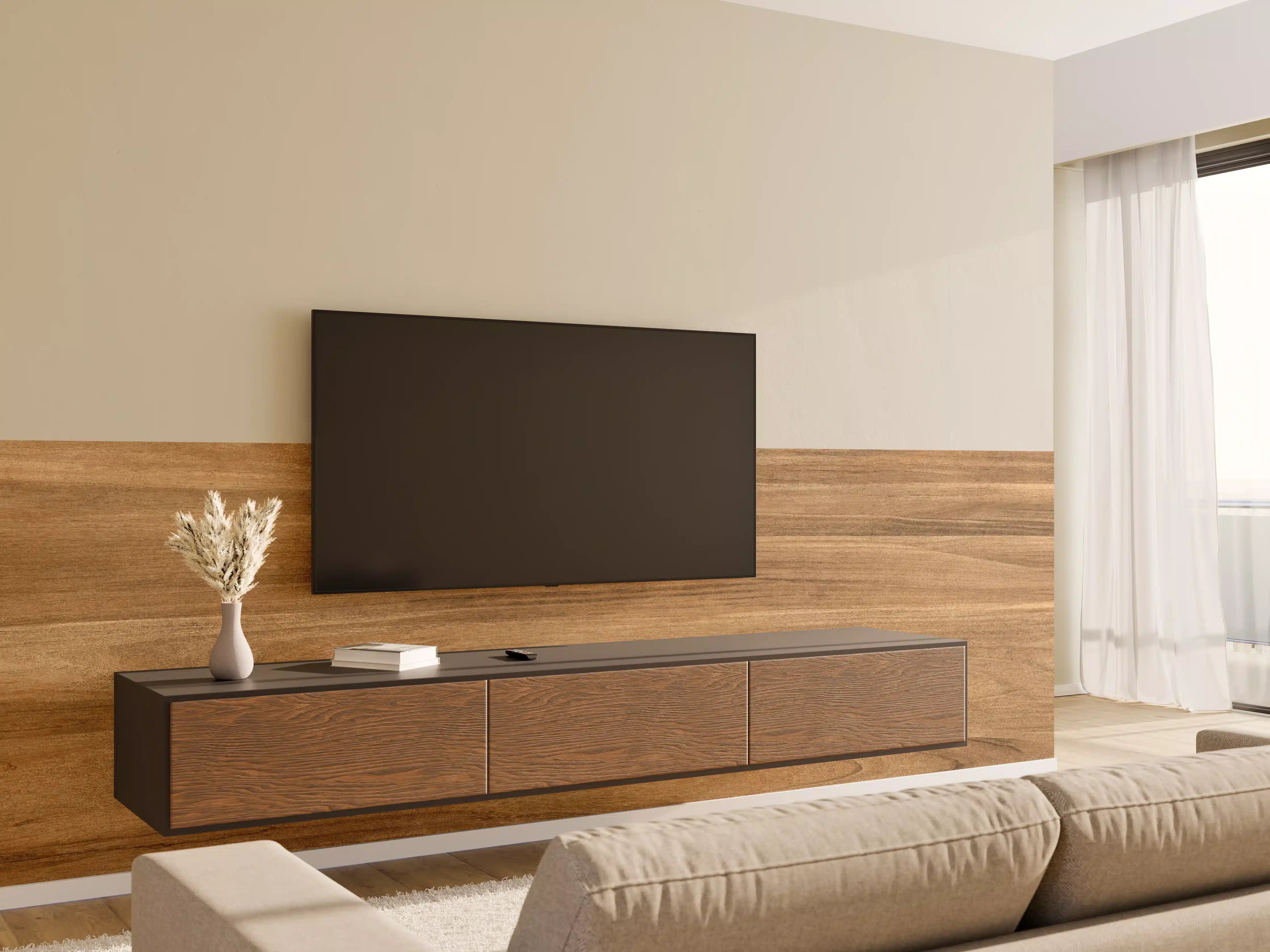 Wandverkleidung Wohnzimmer - Holz-Natur Muster