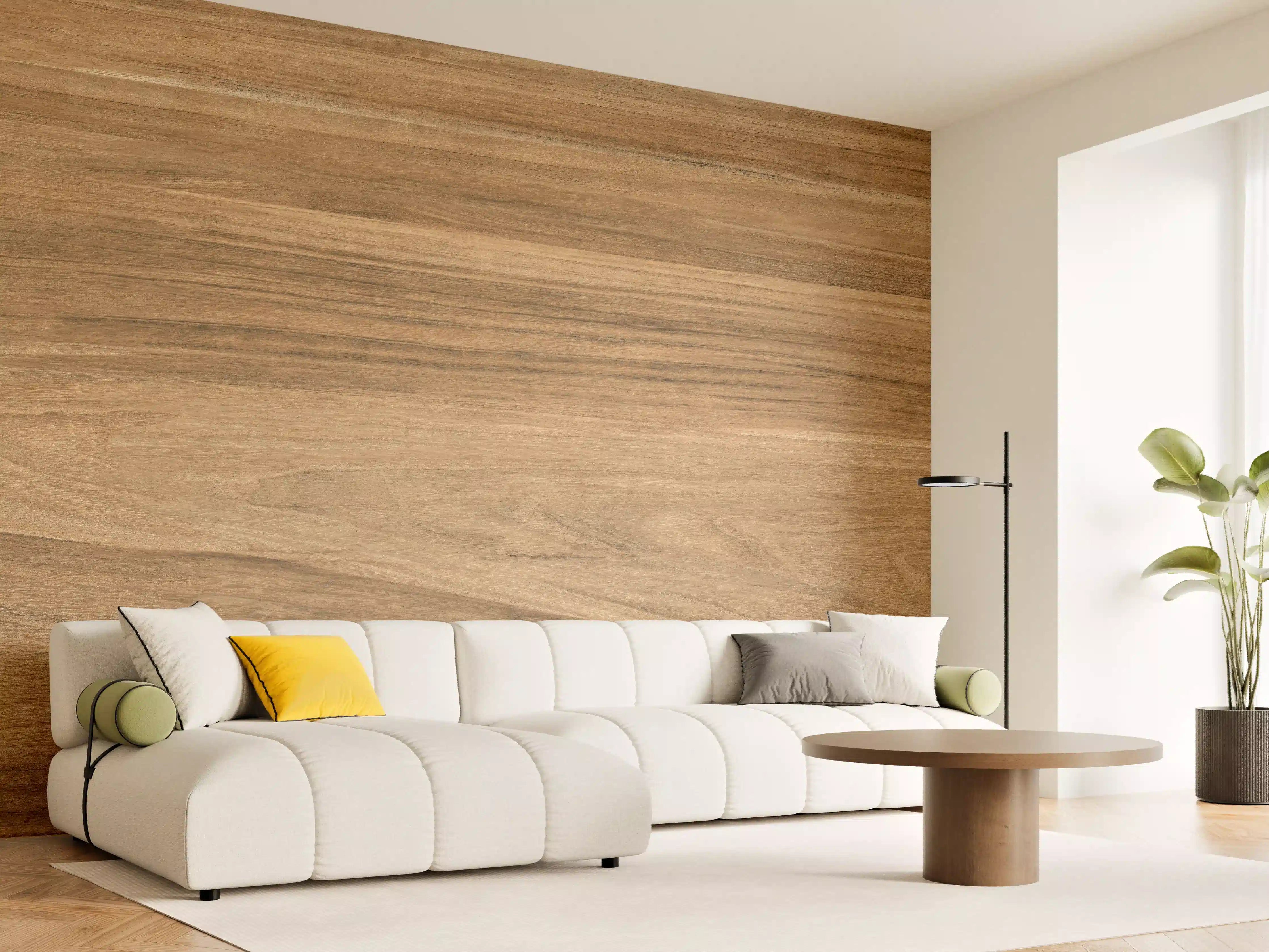 Wandverkleidung Wohnzimmer - Holz-Natur Muster