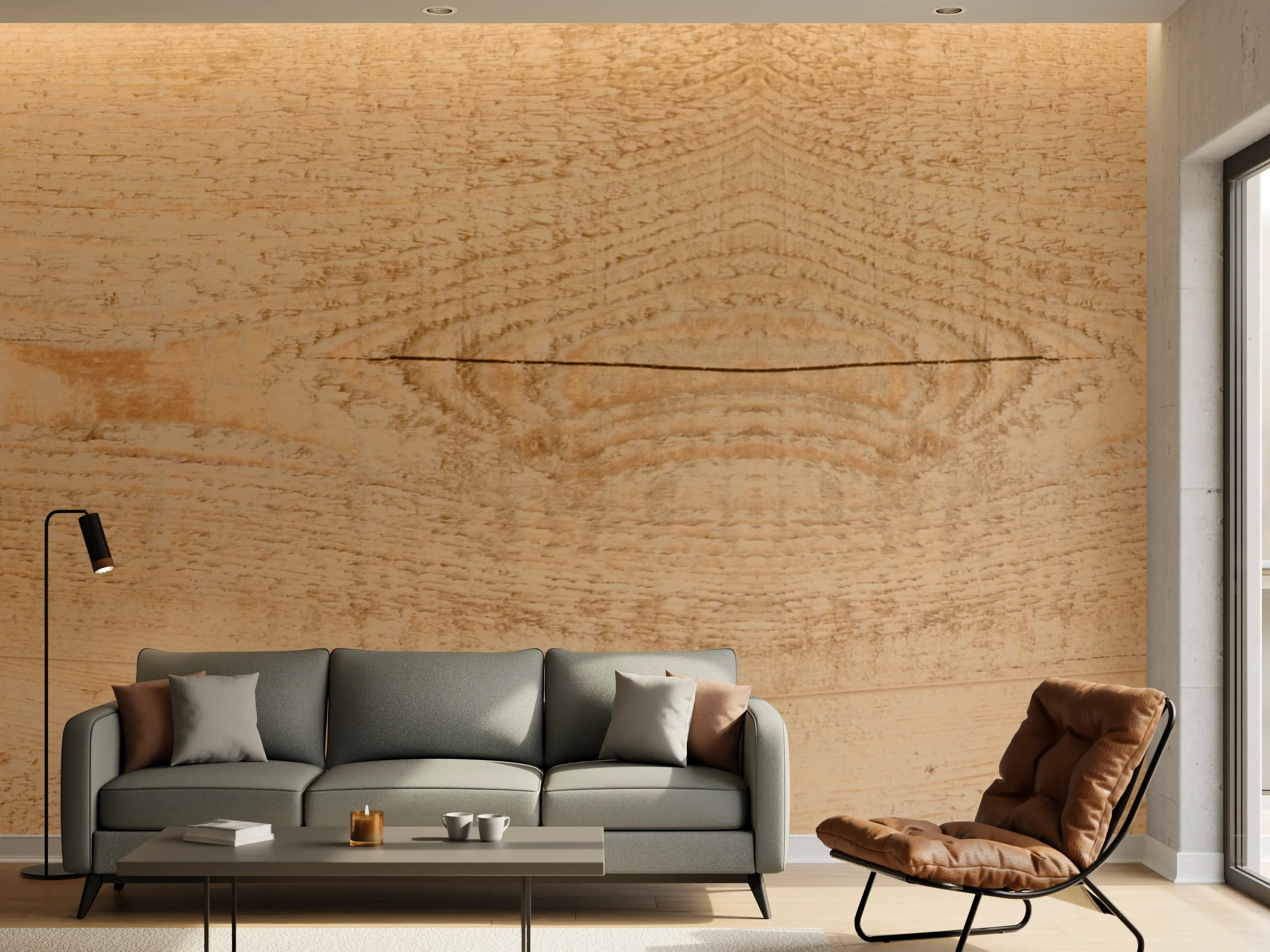 Wandverkleidung Wohnzimmer - Holzoptik Paneel – Natürliche Wandgestaltung