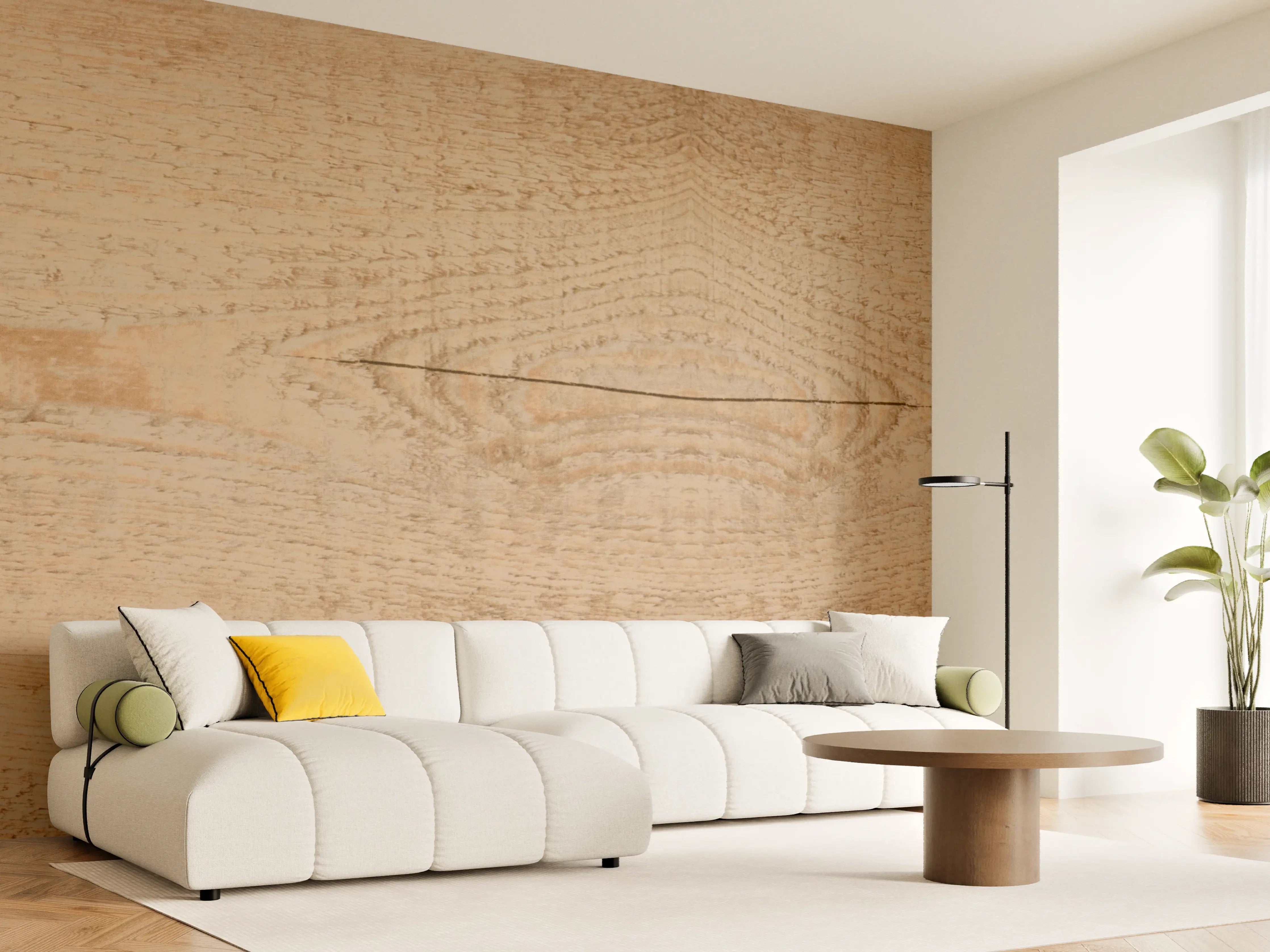 Wandverkleidung Wohnzimmer - Holzoptik Paneel – Natürliche Wandgestaltung