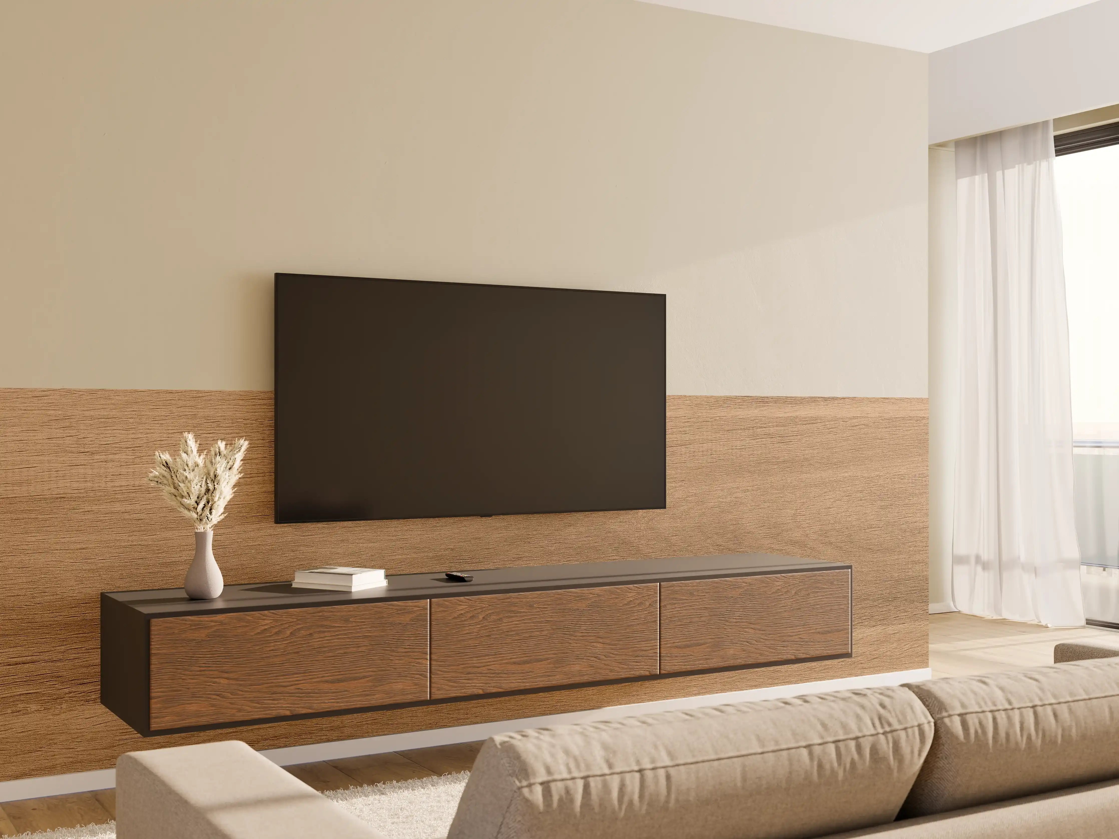 Wandverkleidung Wohnzimmer - Holztextur und hölzerner Hintergrund 1